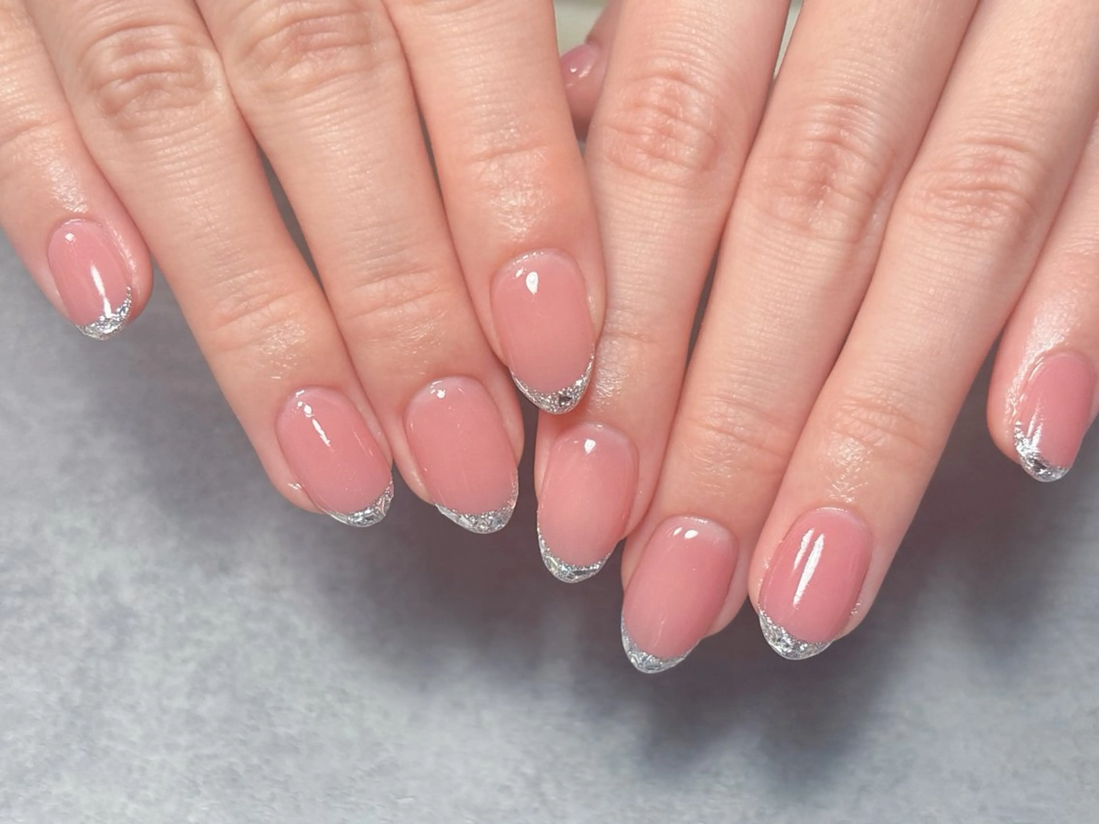 ネイル フレンチネイル ガラスフレンチ ハート マグネットネイル リボン ハンドネイル ハンドケア ゆ か_Nails💫のネイルデザイン