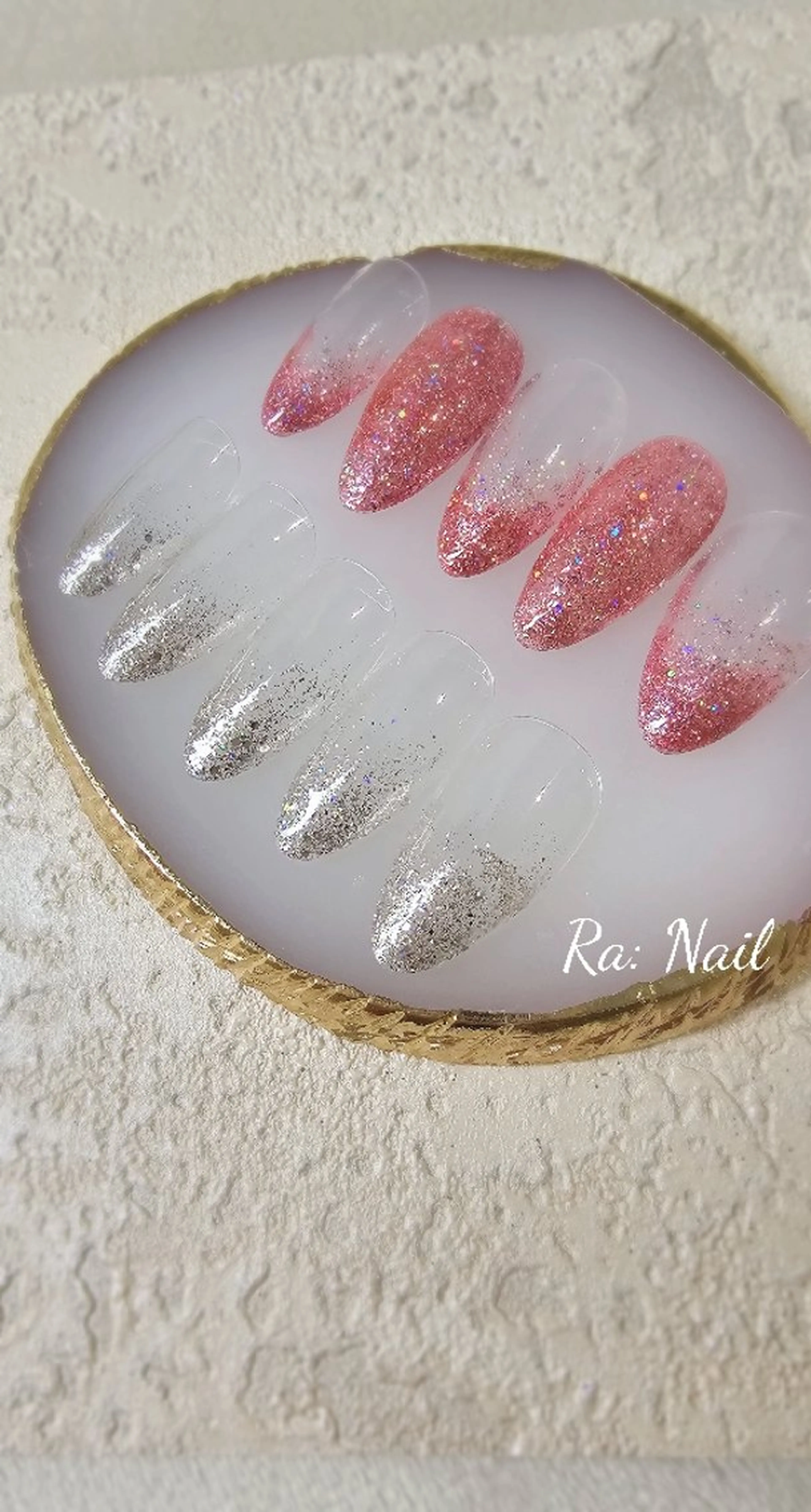 ネイル ジェルネイル グラデーション キラキラネイル ラメ(グリッター) ワンカラーネイル Ra: Nail所属・Ra: nail    西新 韓国ネイルのネイルデザイン