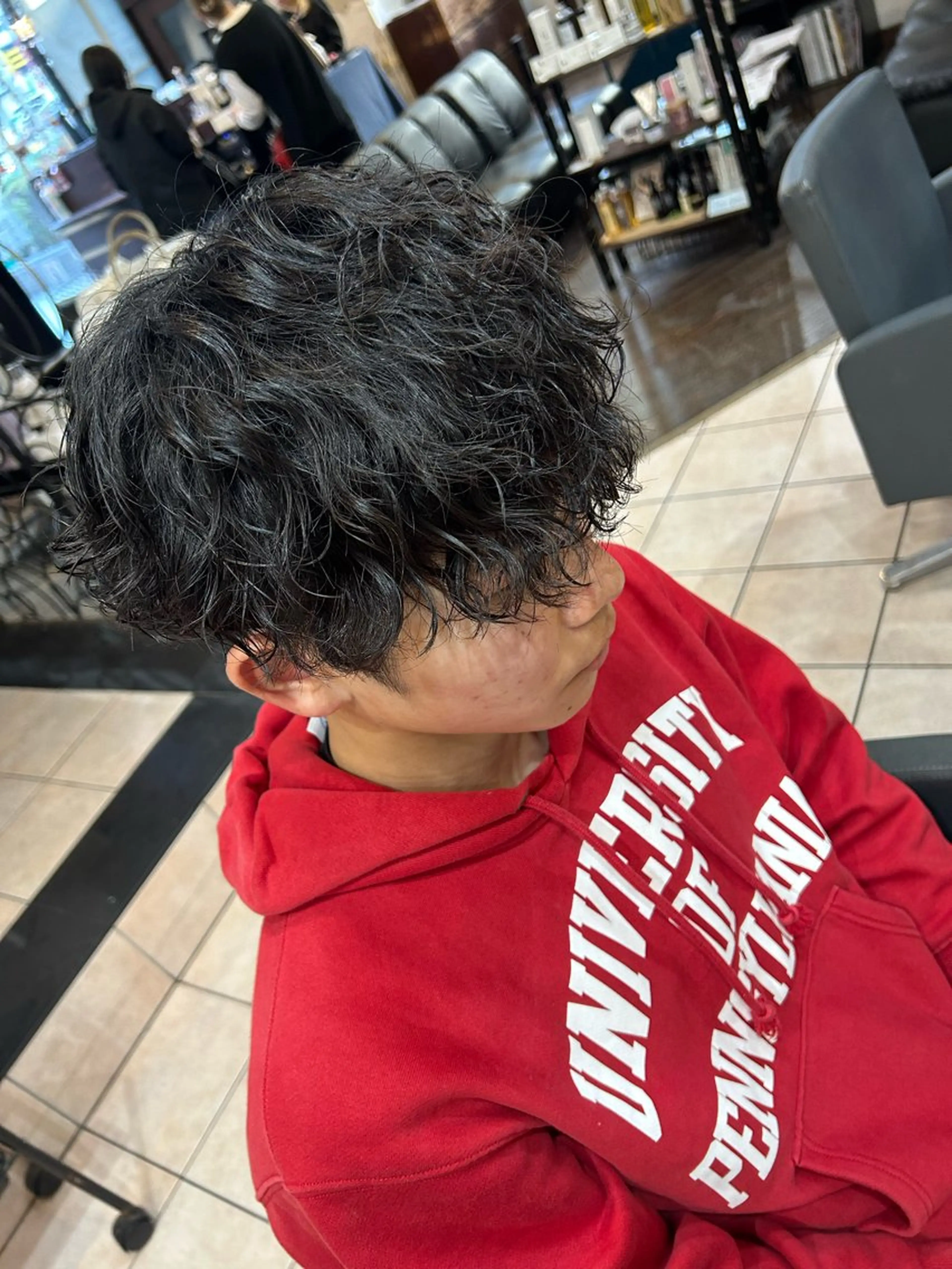 ミディアム パーマ メンズ 大阪/梅田/シャドウ パーマ/ノボリユウタのヘアスタイル