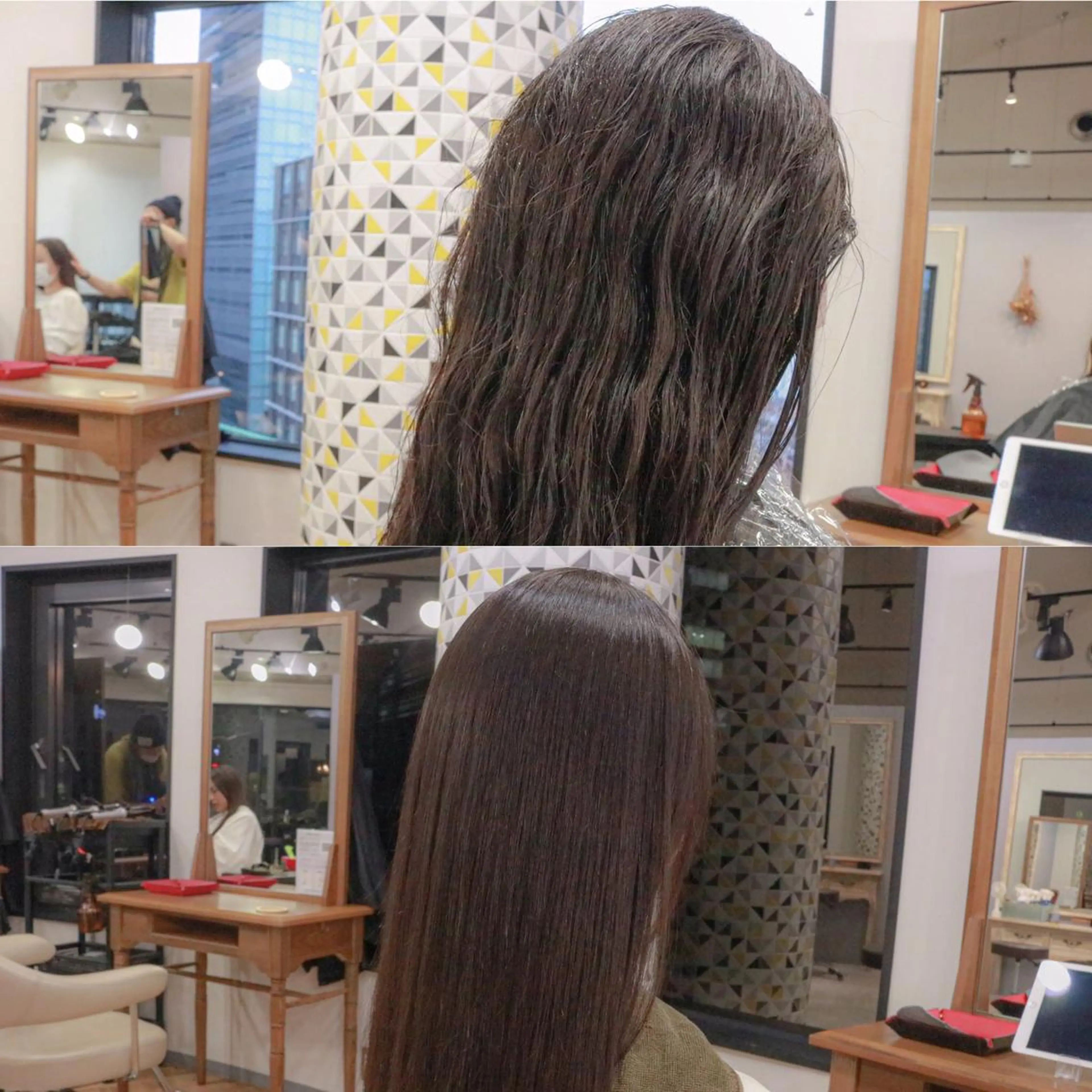 セミロング 縮毛矯正 GiseL梅田所属・韓国風ヘア🇰🇷 レイヤー✨桑原　研太のヘアスタイル