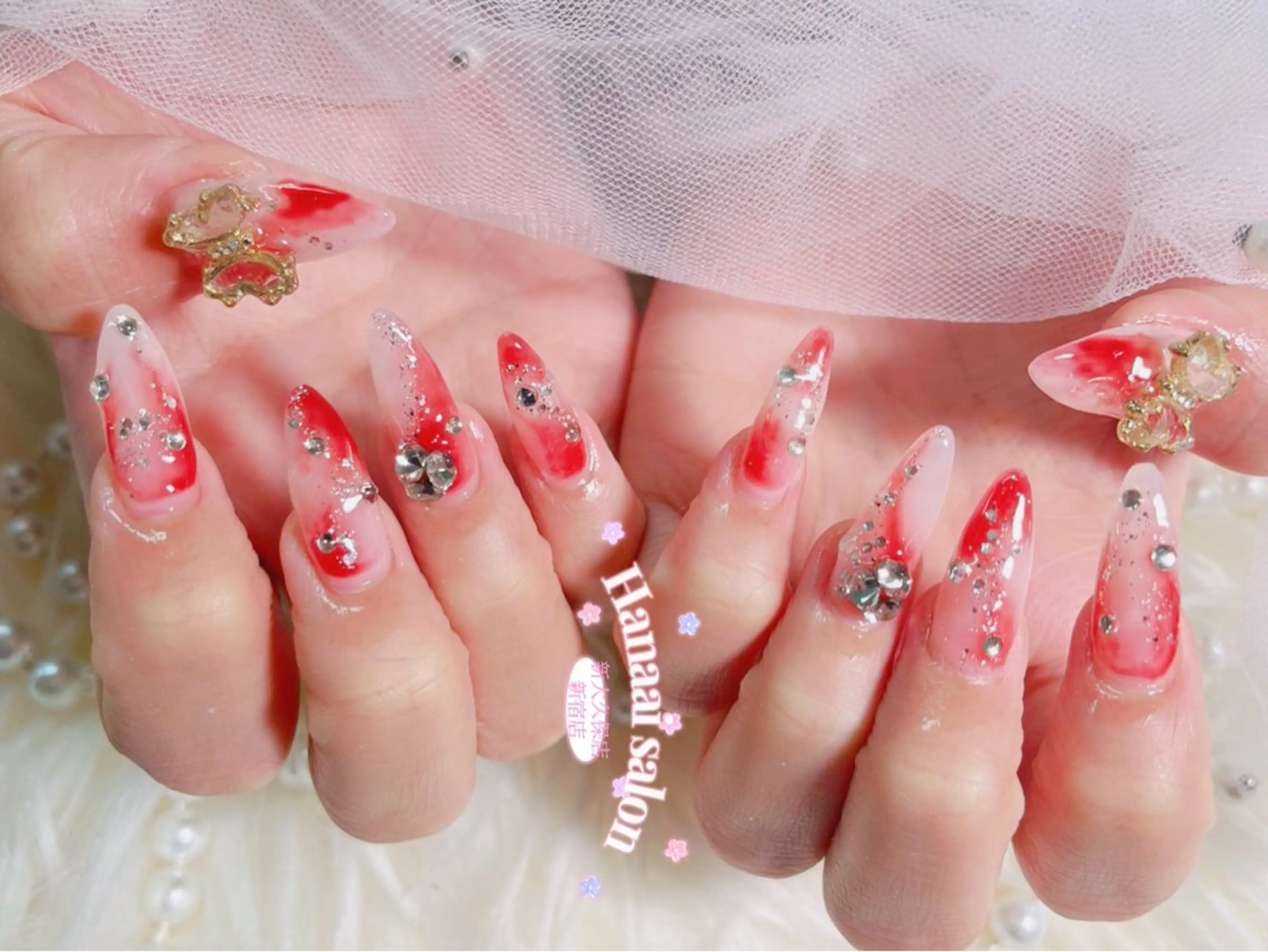 セミロング ハンドネイル Hanaai Salon新大久保店のネイルデザイン