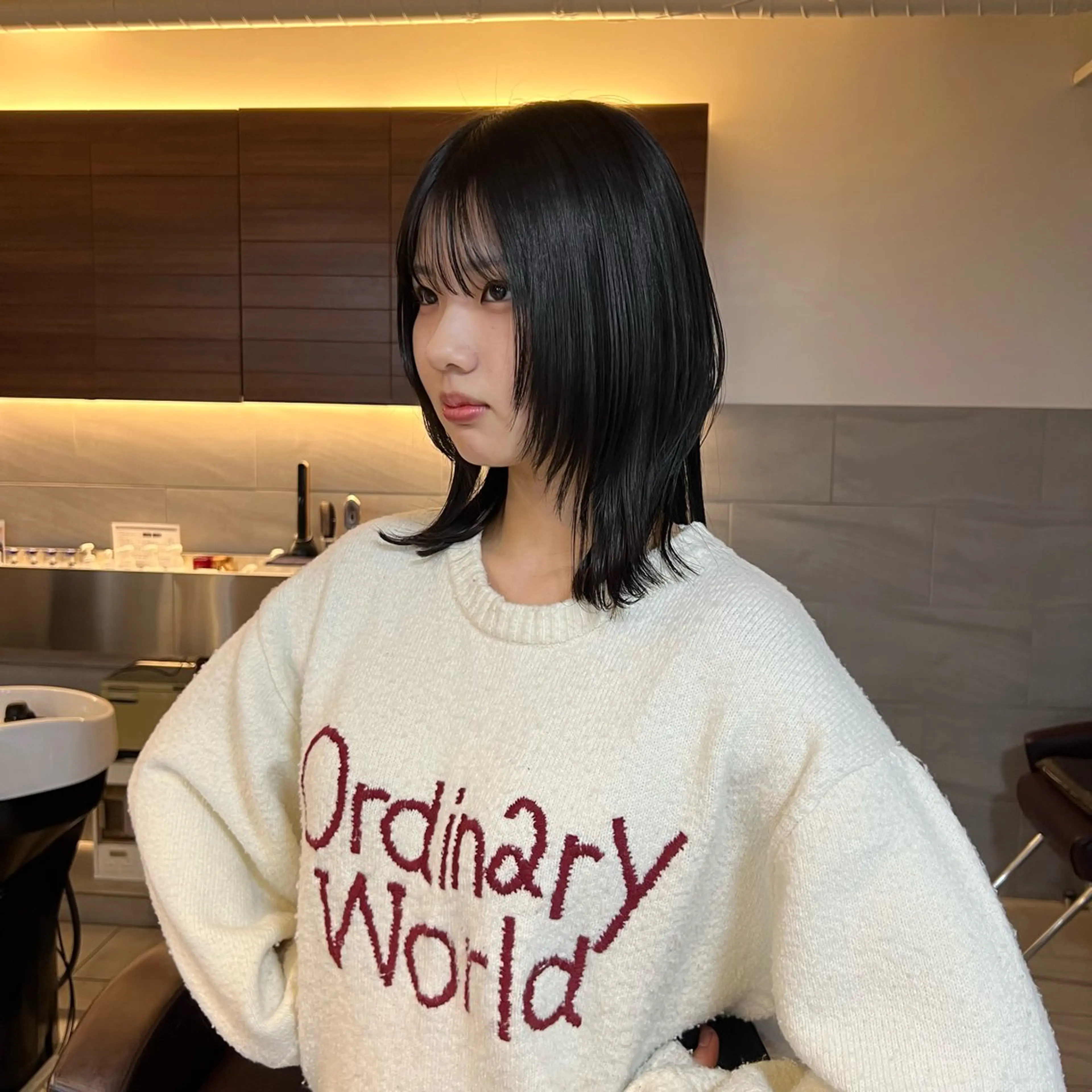 ミディアム ボブレイヤー ボブ レイヤーカット モデル募集◆堀江 海里◆桂駅1分のヘアスタイル