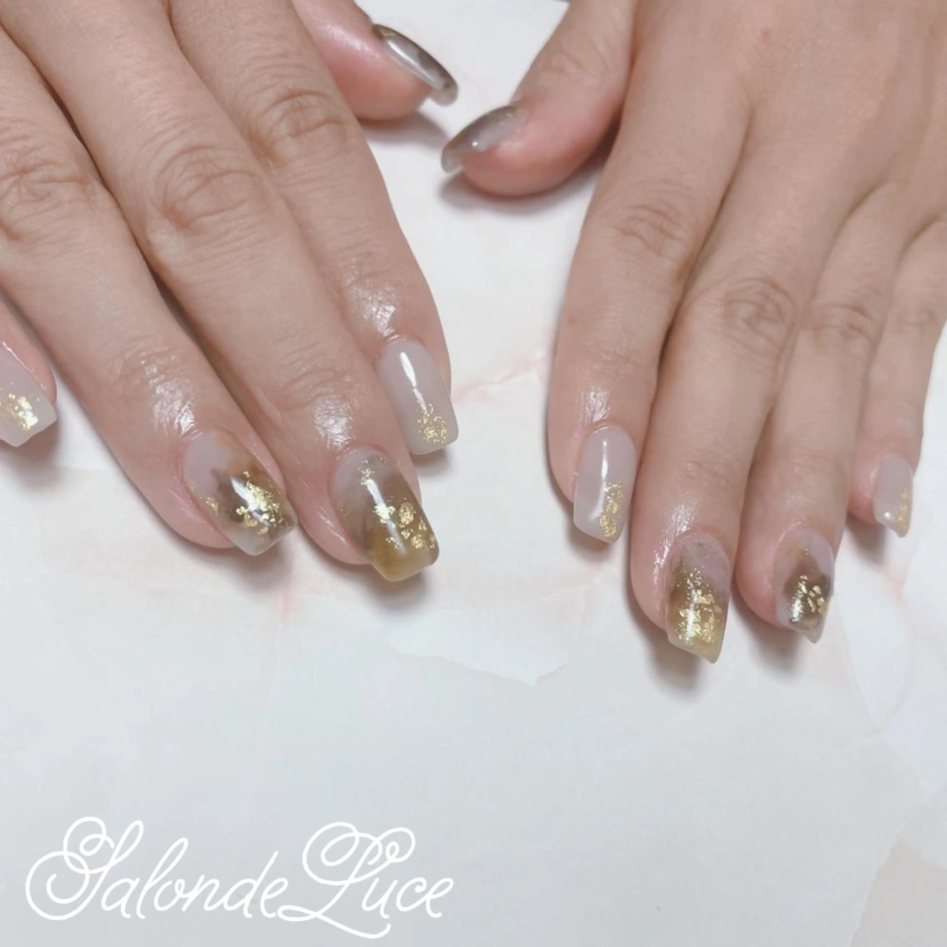 ネイル 長さ出し ニュアンスネイル ハンドネイル Salon de Luceのネイルデザイン