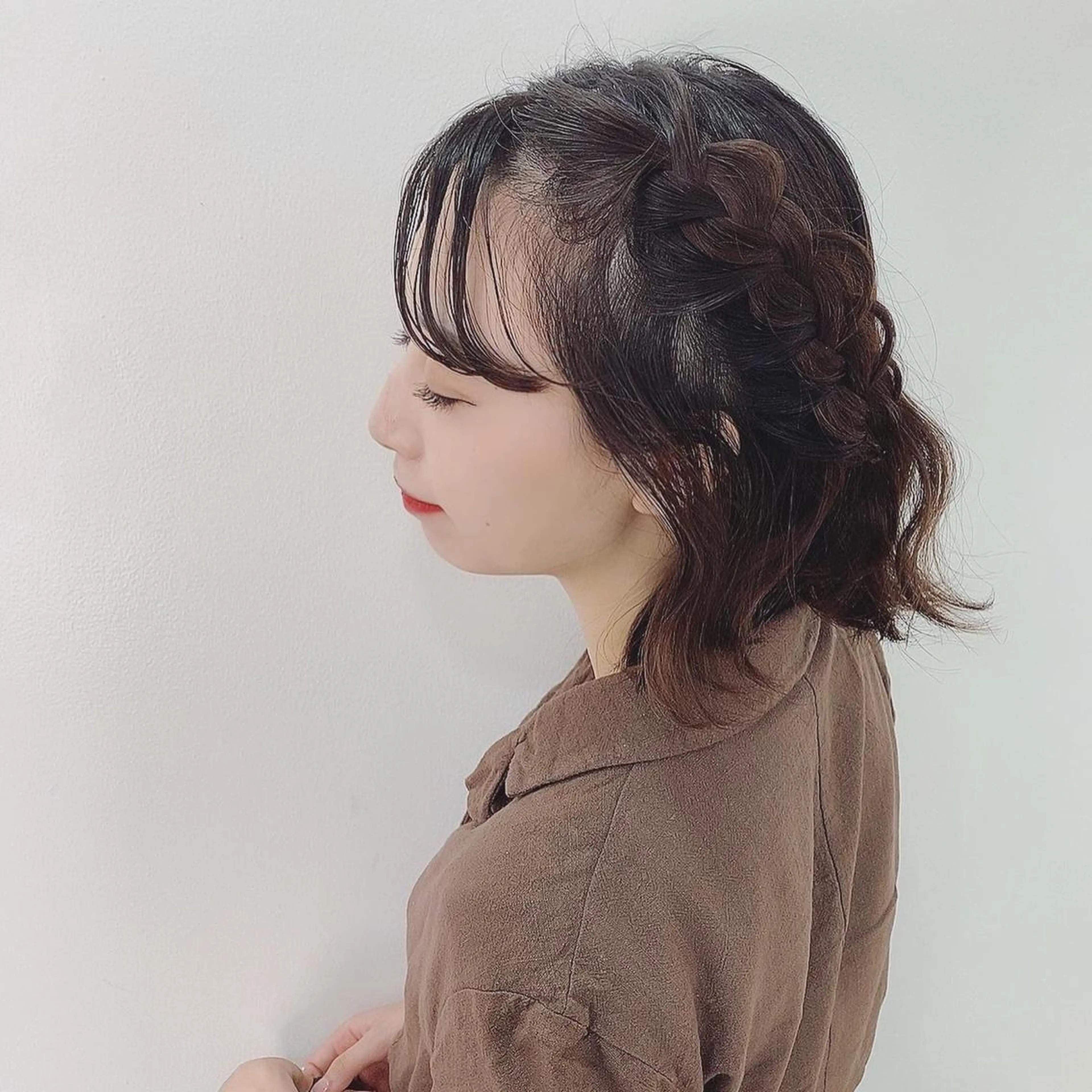 ミディアム カラー ヘアアレンジ ボブ 伸ばしかけ GATE.所属・🫧うる艶color 🩵綾🌙のヘアスタイル