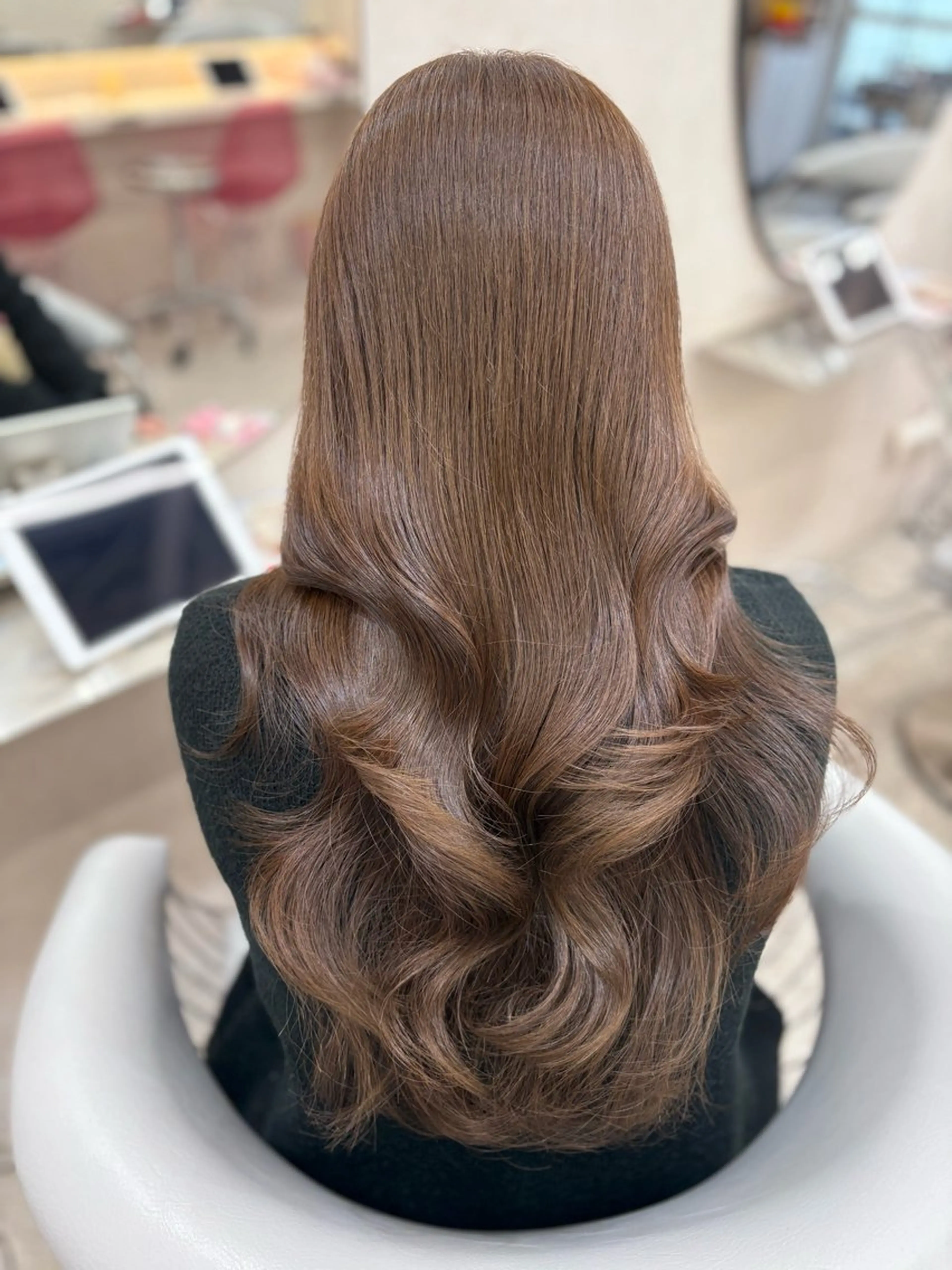 ロング カット ヘアカラー トリートメント 新宿/韓国ヘア 中明度カラー/かやのヘアスタイル