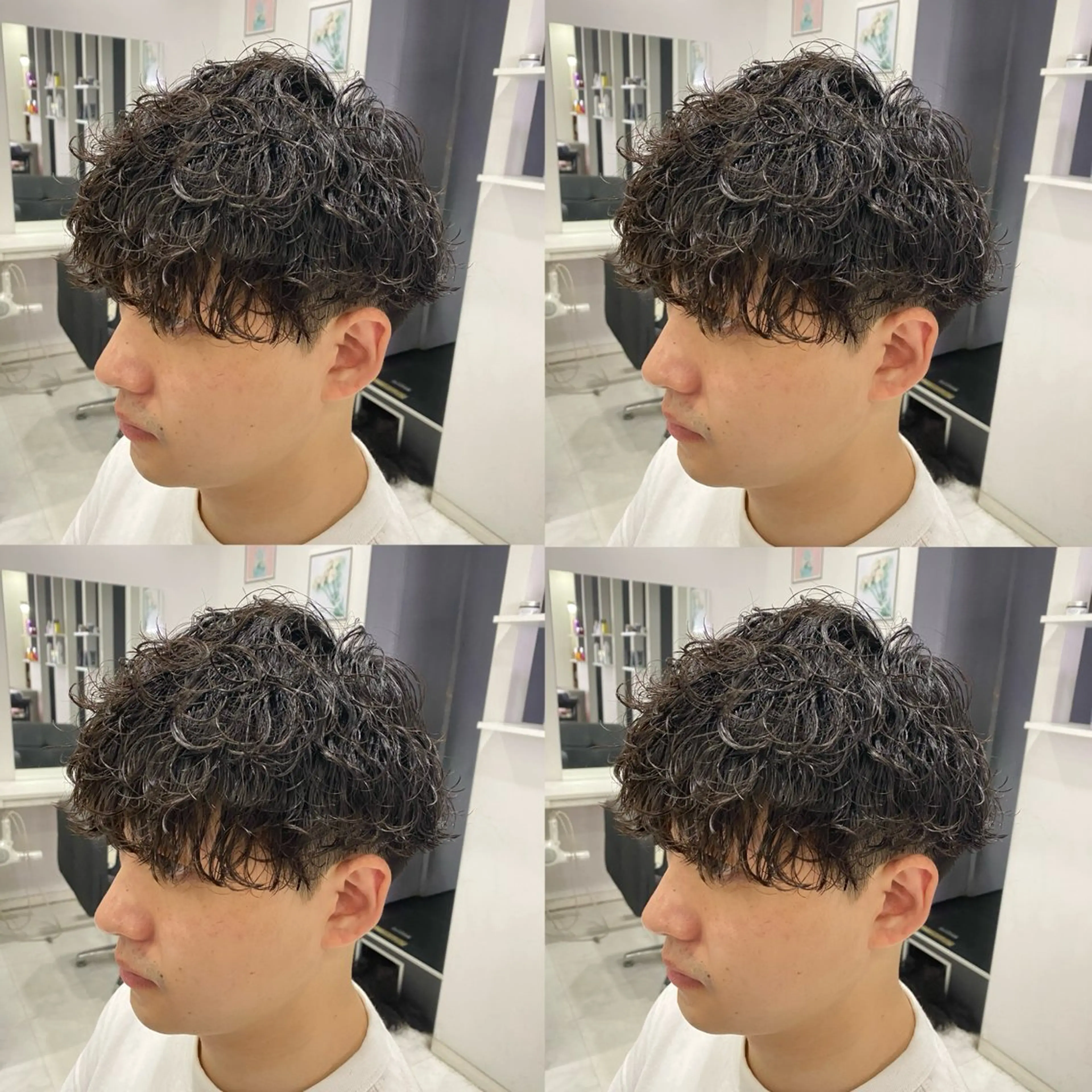 ミディアム パーマ メンズ カット パーマ 🟣メンズパーマ 川端 永遠🟣のヘアスタイル