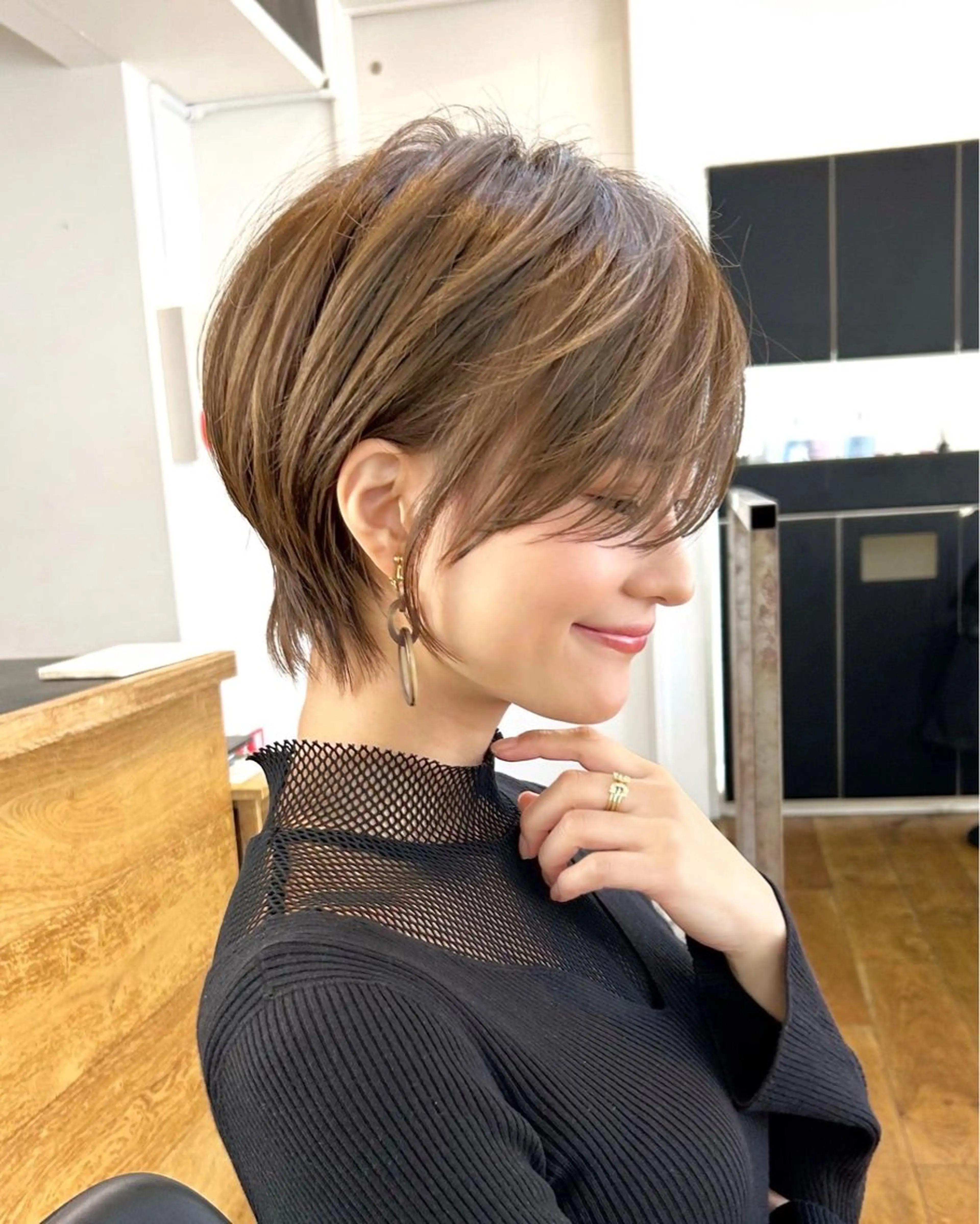 ショート カラー ショートボブ イルミナカラー ボブ ショートヘア 神戸ボブ✂️ ioe三宮/田 伸佳のヘアスタイル