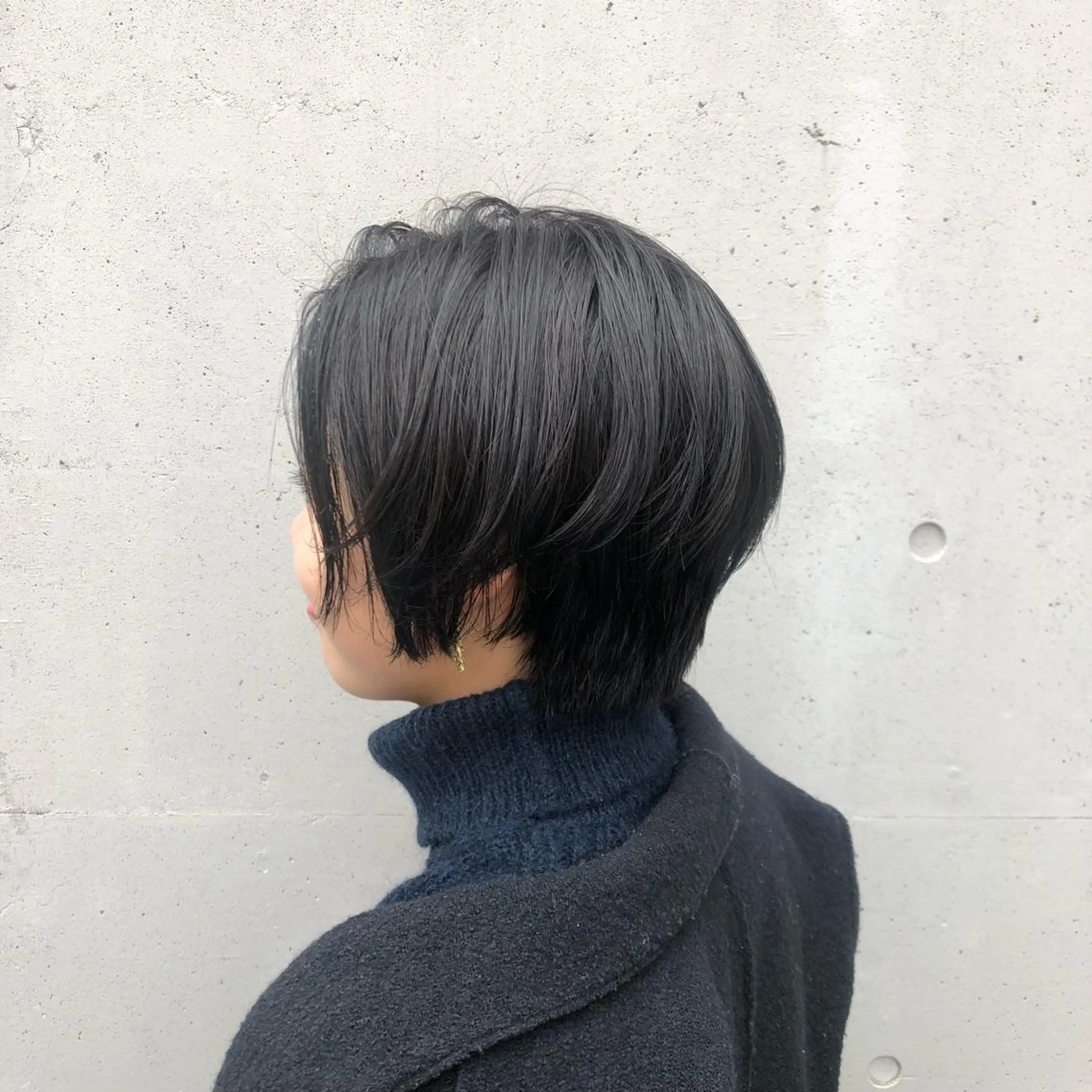 ショート カラー ネイビーカラー ショートヘア 酸性縮毛矯正🧴韓国 レイヤー/髪質改善のヘアスタイル