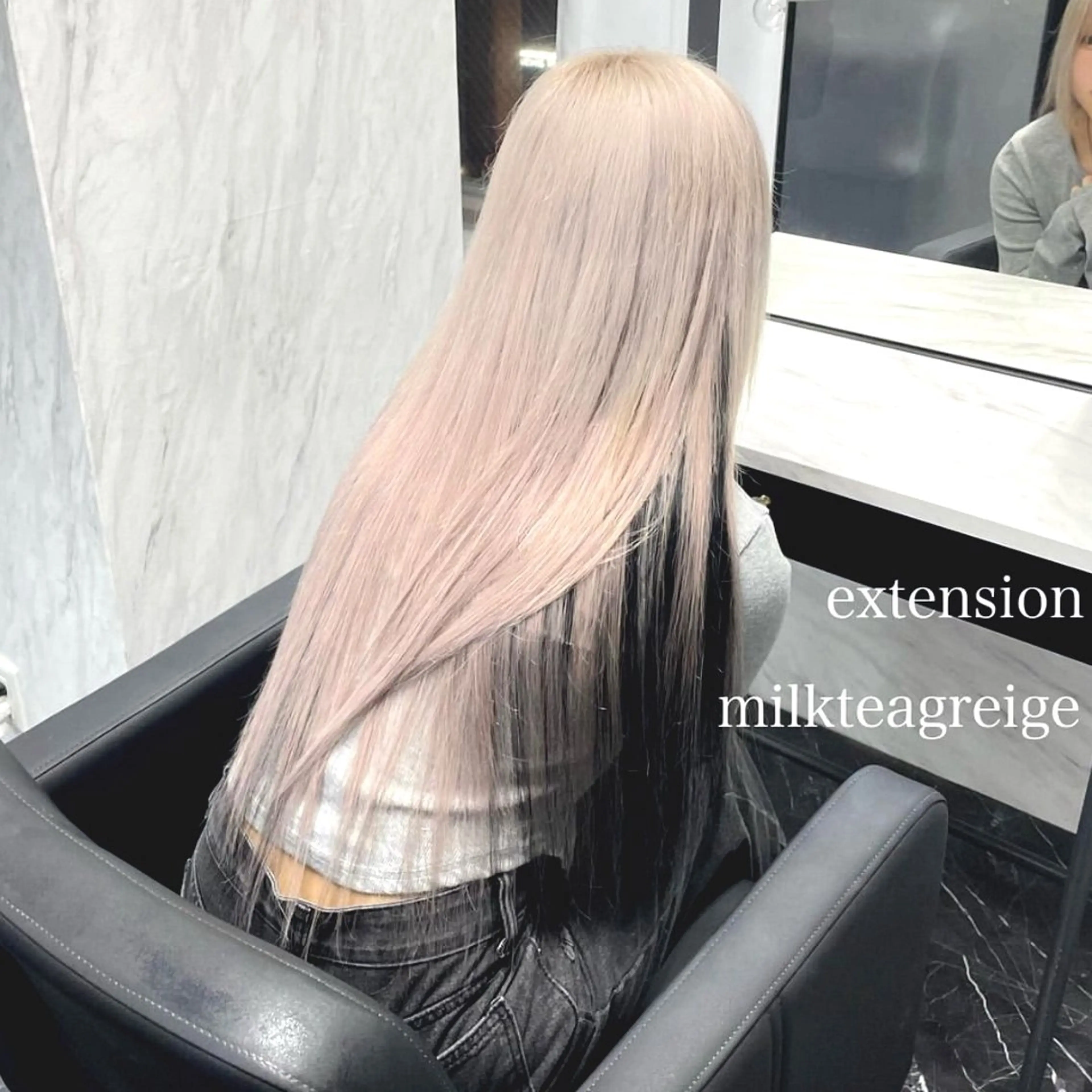 ロング カラー エクステ エクステ🩵ブリーチ 韓国ヘア🩵KAEのヘアスタイル