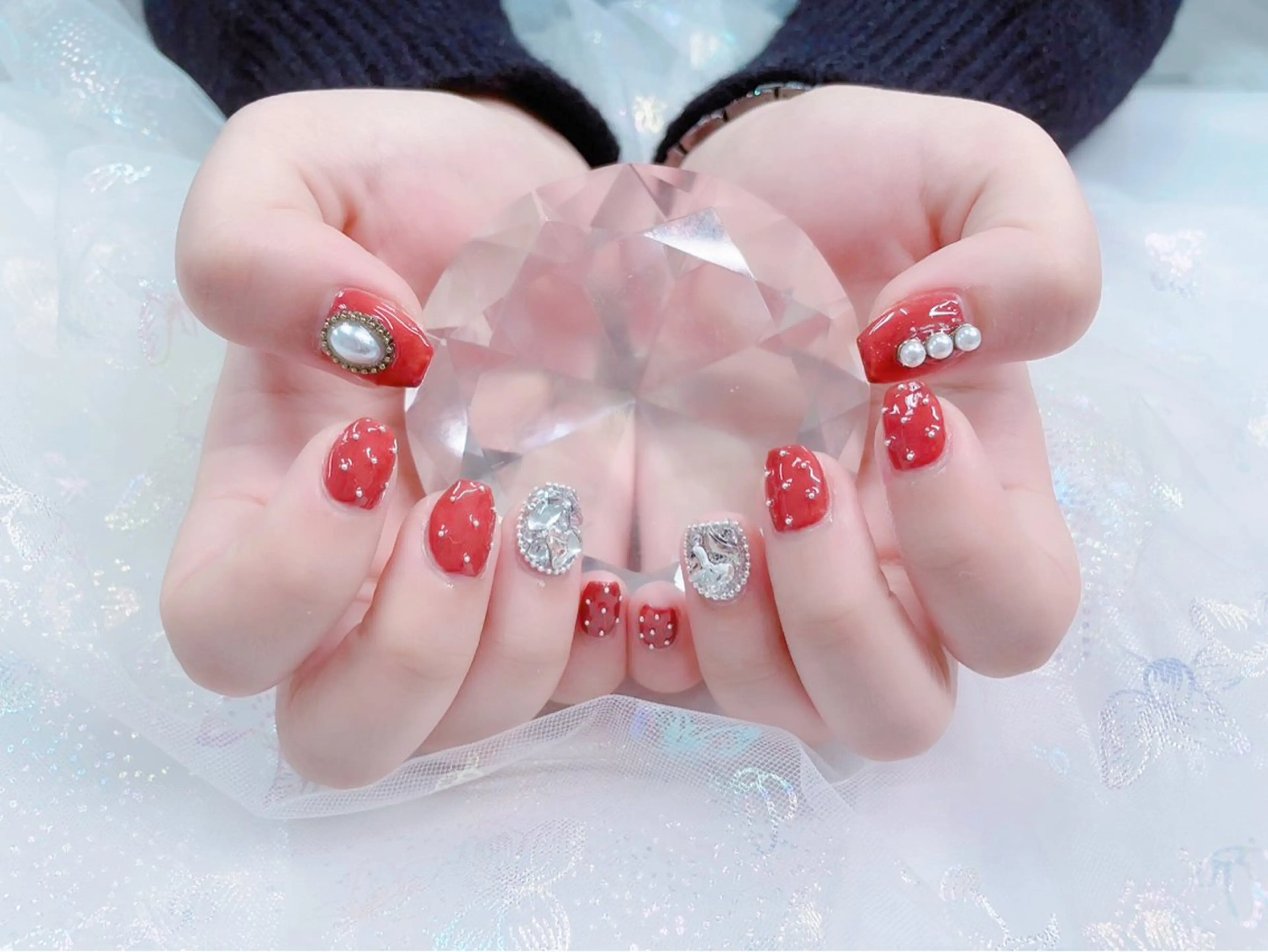 ネイル パーツ全部¥110 サロンミミのネイルデザイン