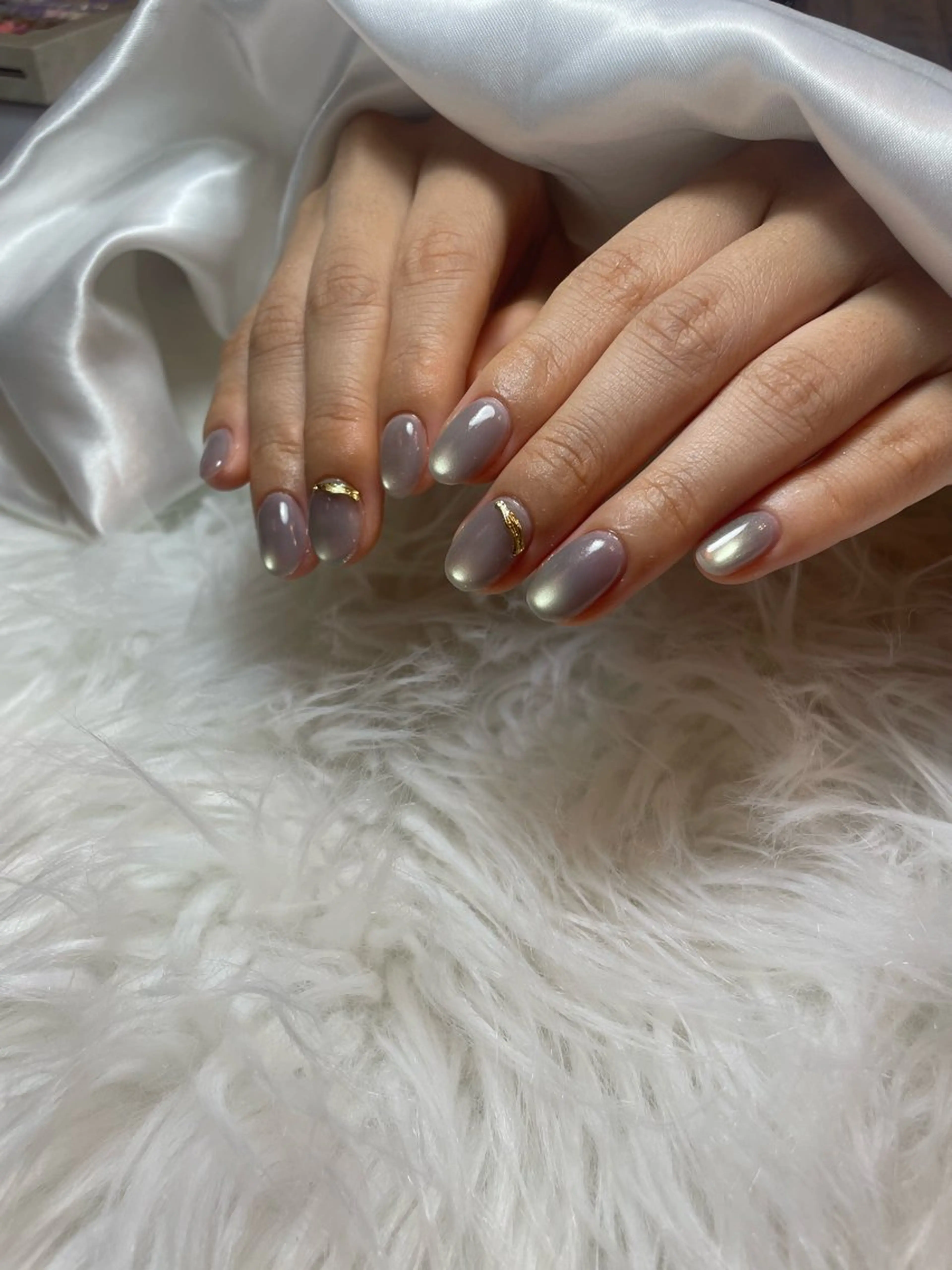 ネイル ブルー フレンチネイル キラキラネイル 韓国ネイル マグネットネイル ハンドネイル timtam --sakiのネイルデザイン