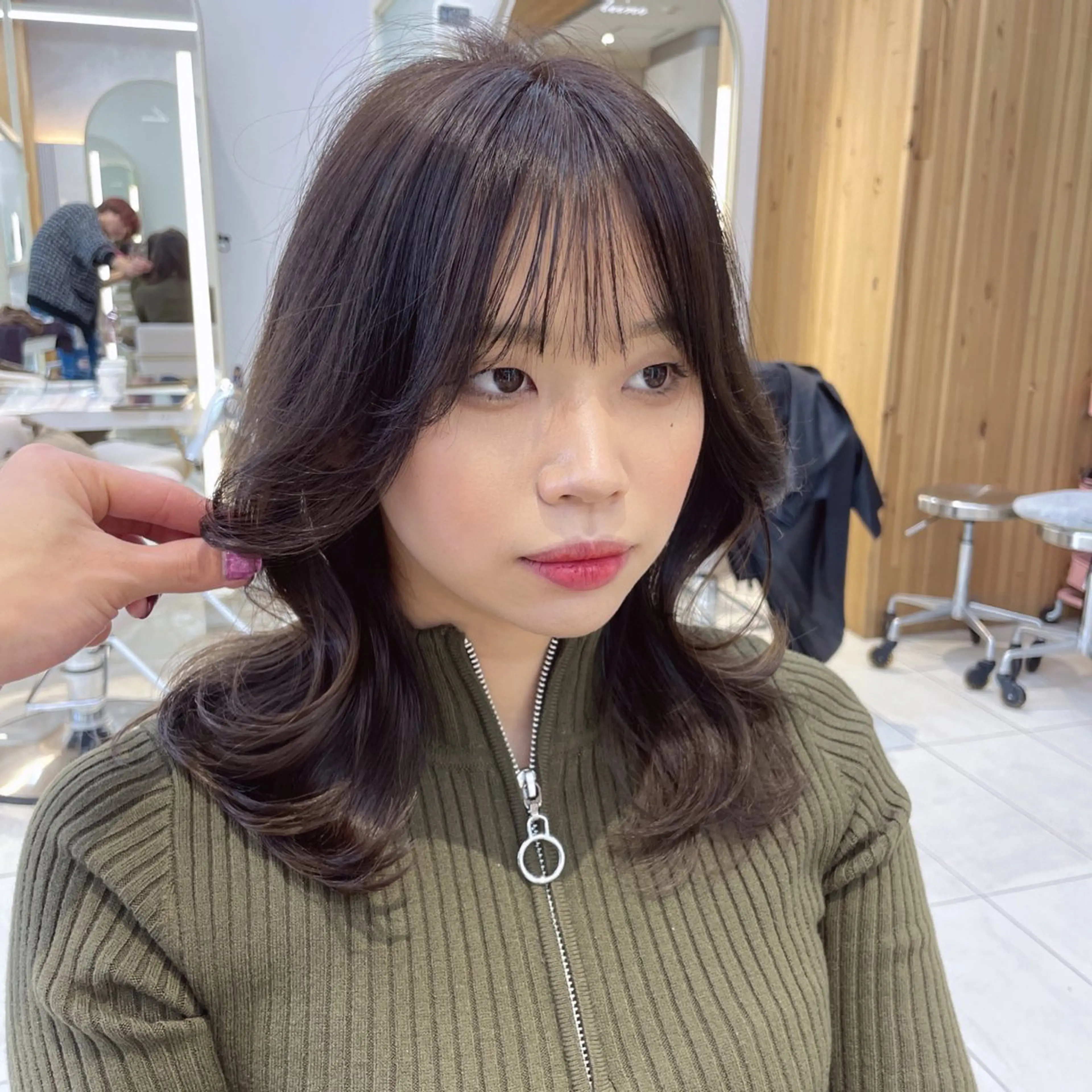ミディアム 顔周り/透明感カラー /韓国ヘア/TAKUのヘアスタイル