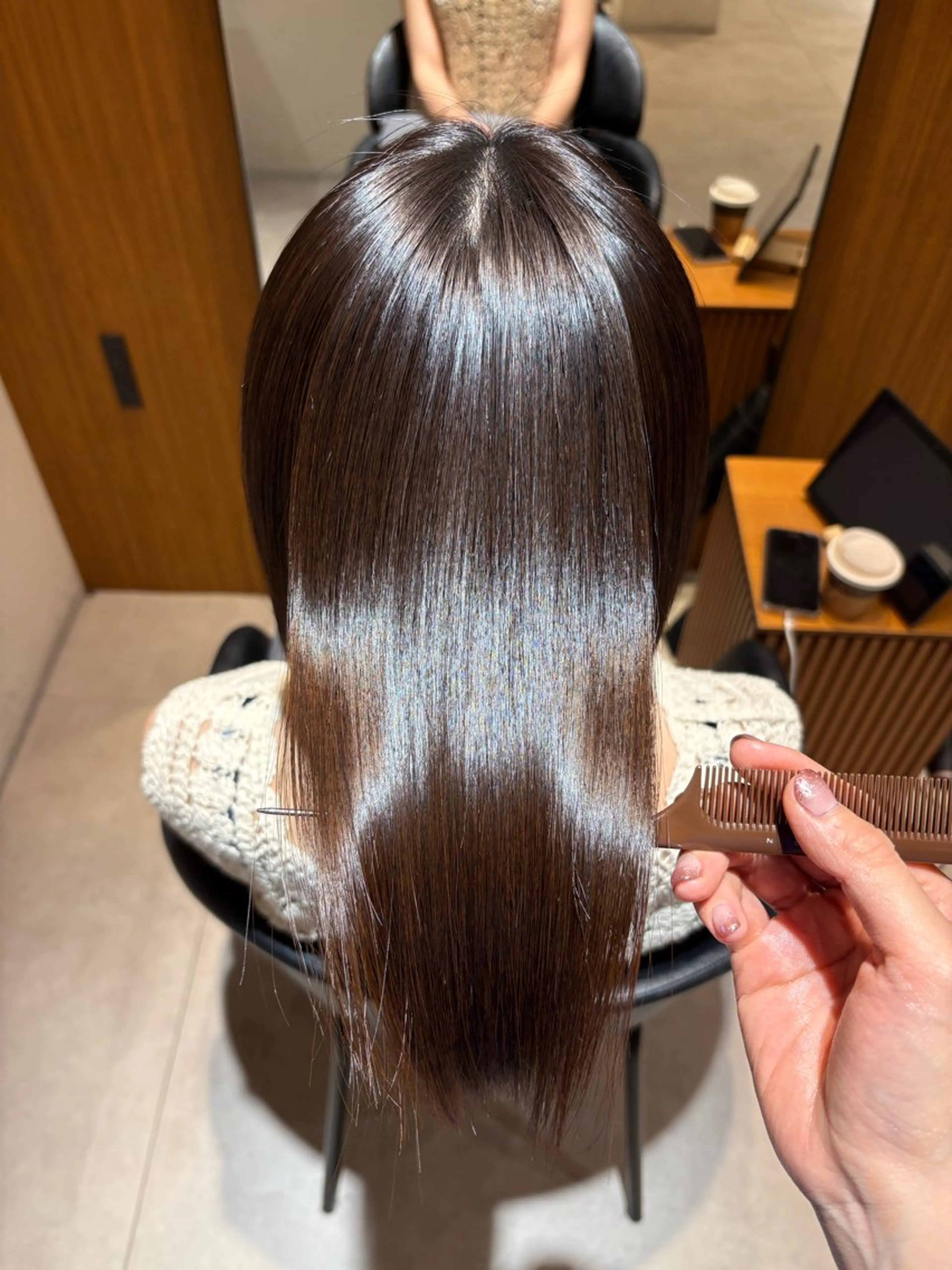 ミディアム パーマ 縮毛矯正 酸性ストレート/ yukinaのヘアスタイル