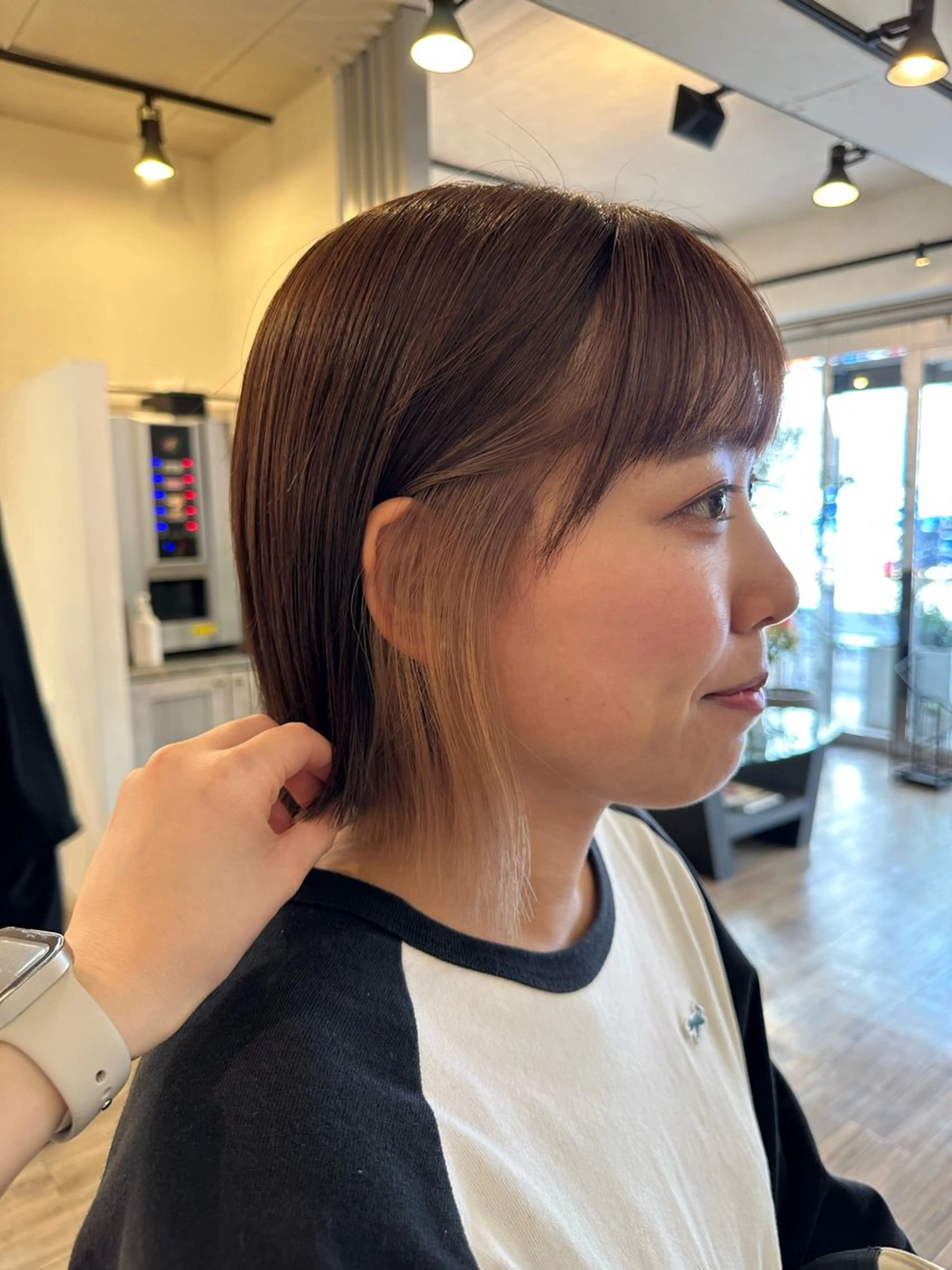 ショート 切りっぱなしボブ ボブ カット ヘアカラー sato ayaka ｜透明感カラー🫧のヘアスタイル