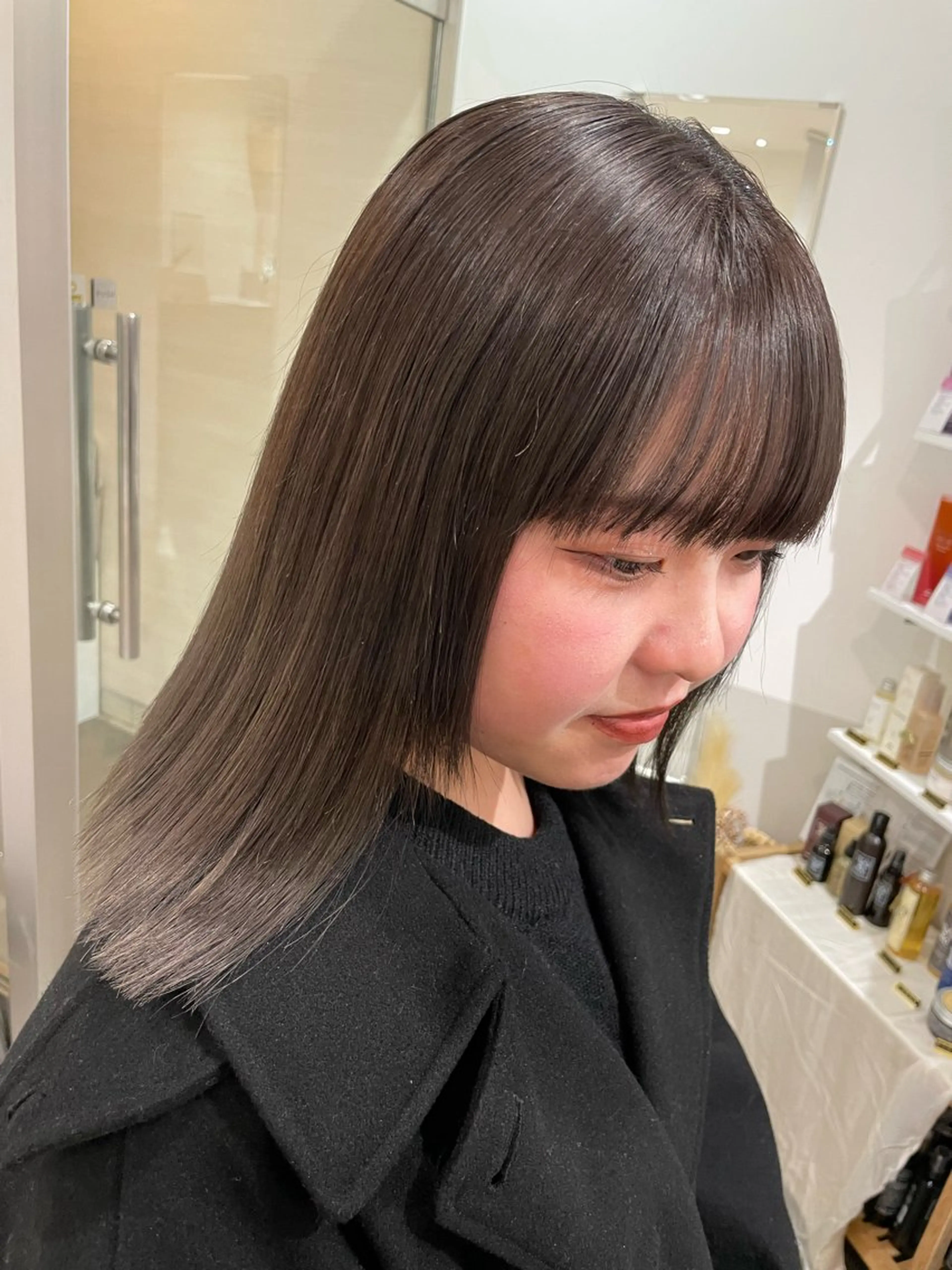 ミディアム 髪質改善jewelbox 〜私のトリートメント〜 東梅田店所属・髪質改善/ボブ/梅田 runa_ニュアンスのヘアスタイル