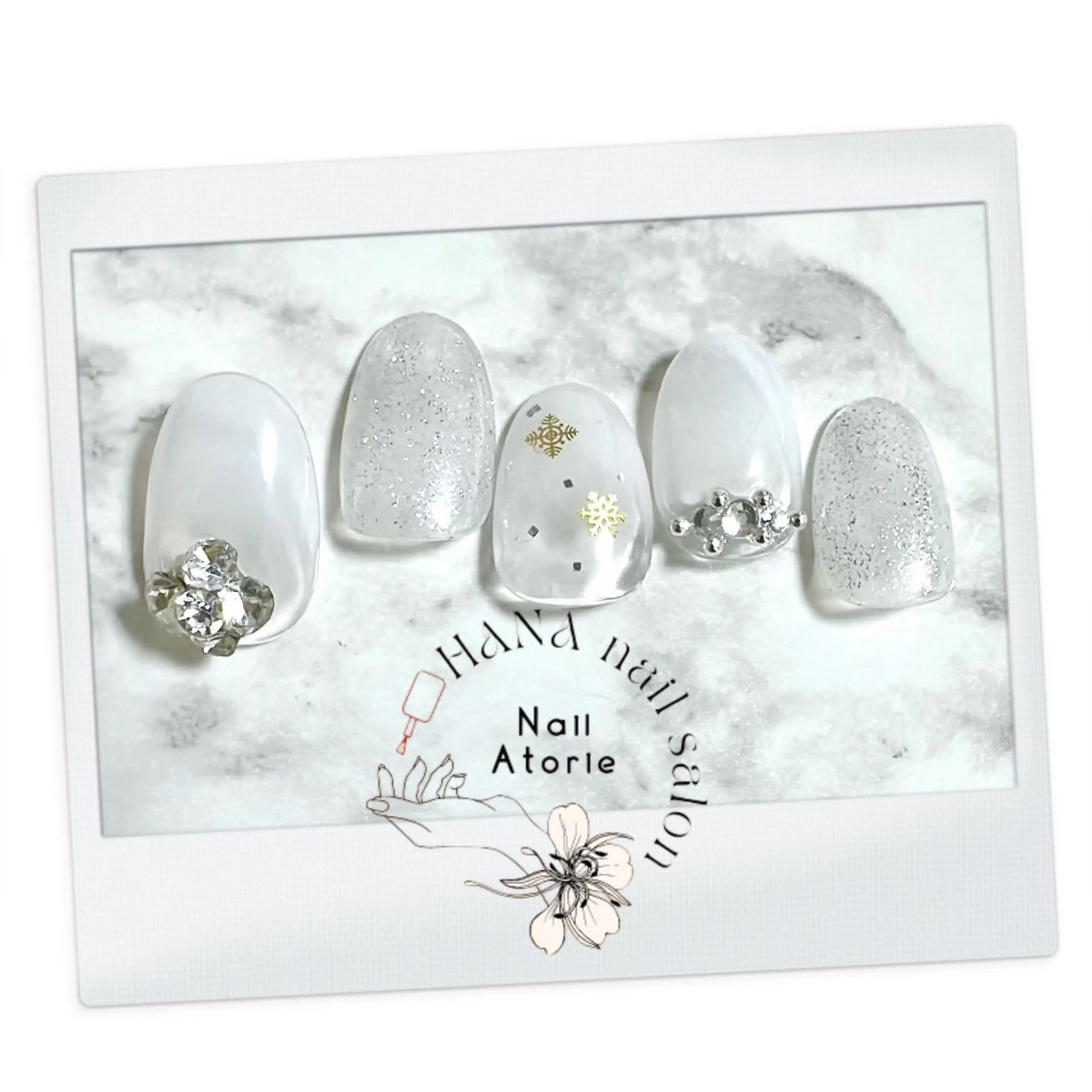 ネイル ホワイト ハンドネイル HaNA 　nail salonのネイルデザイン