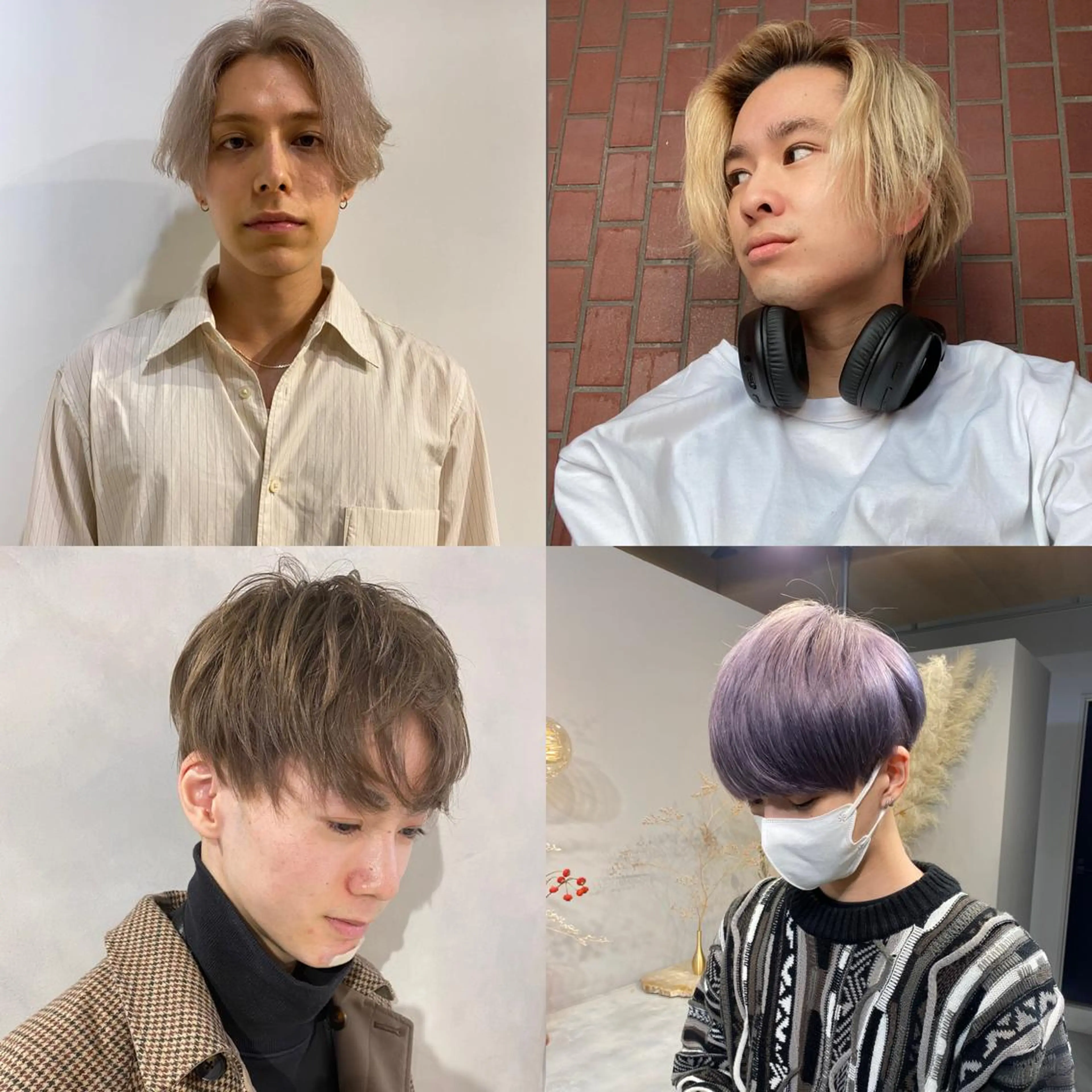 ショート カラー メンズ カット ヘアカラー ハイトーン/ ボブ 中村麟のヘアスタイル