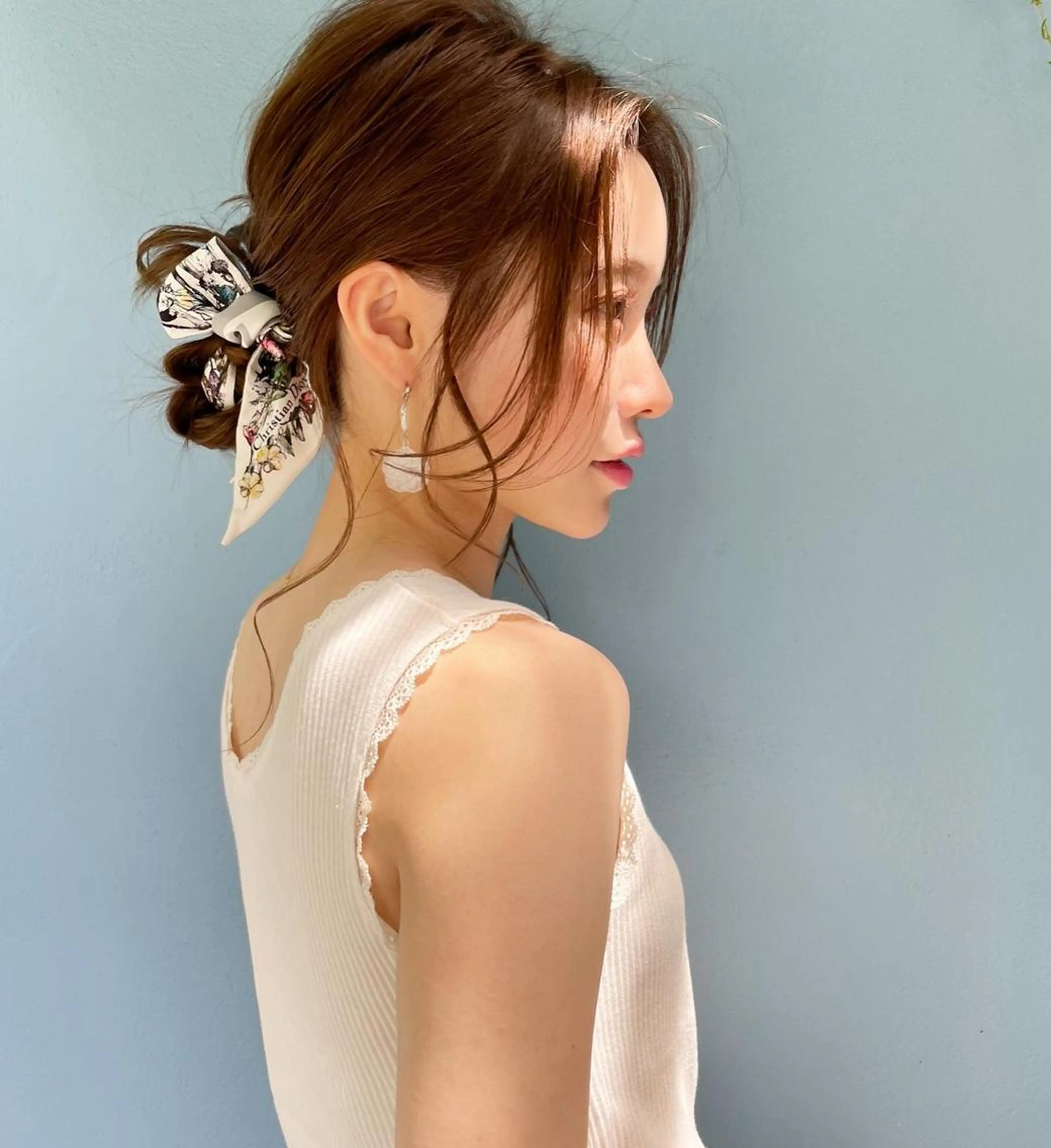 ミディアム カラー ヘアアレンジ ベージュカラー グラデーションカラー ハイライトカラー ミルクティーベージュ くせ毛 韓国/髪質改善💘 櫻井かれんのヘアスタイル