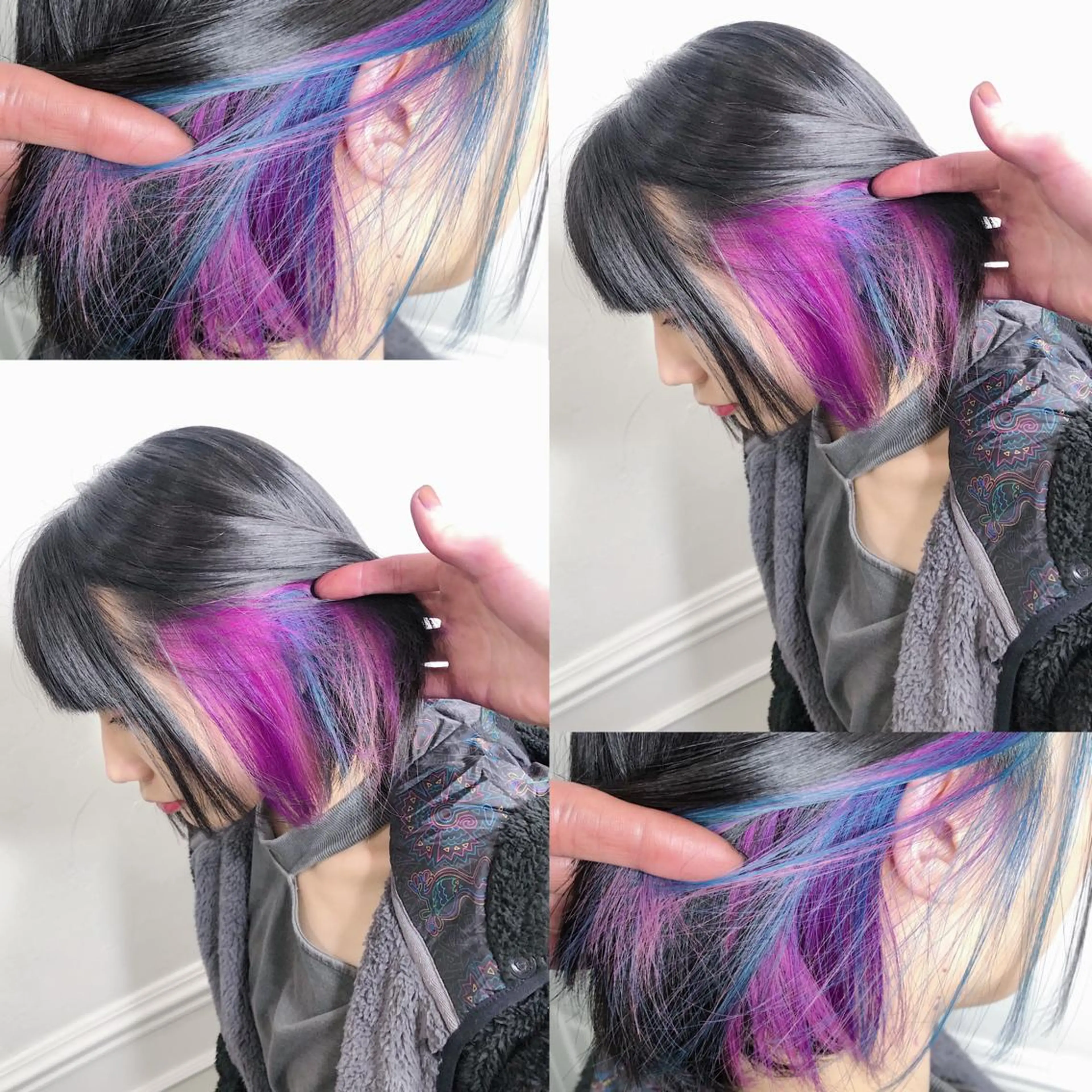 ショート カラー ヘアアレンジ メンズ キッズ ユニコーンカラー ヘアカラー トリートメント ヘアセット 💟Chloe原宿店 🩶ハイトーンのヘアスタイル