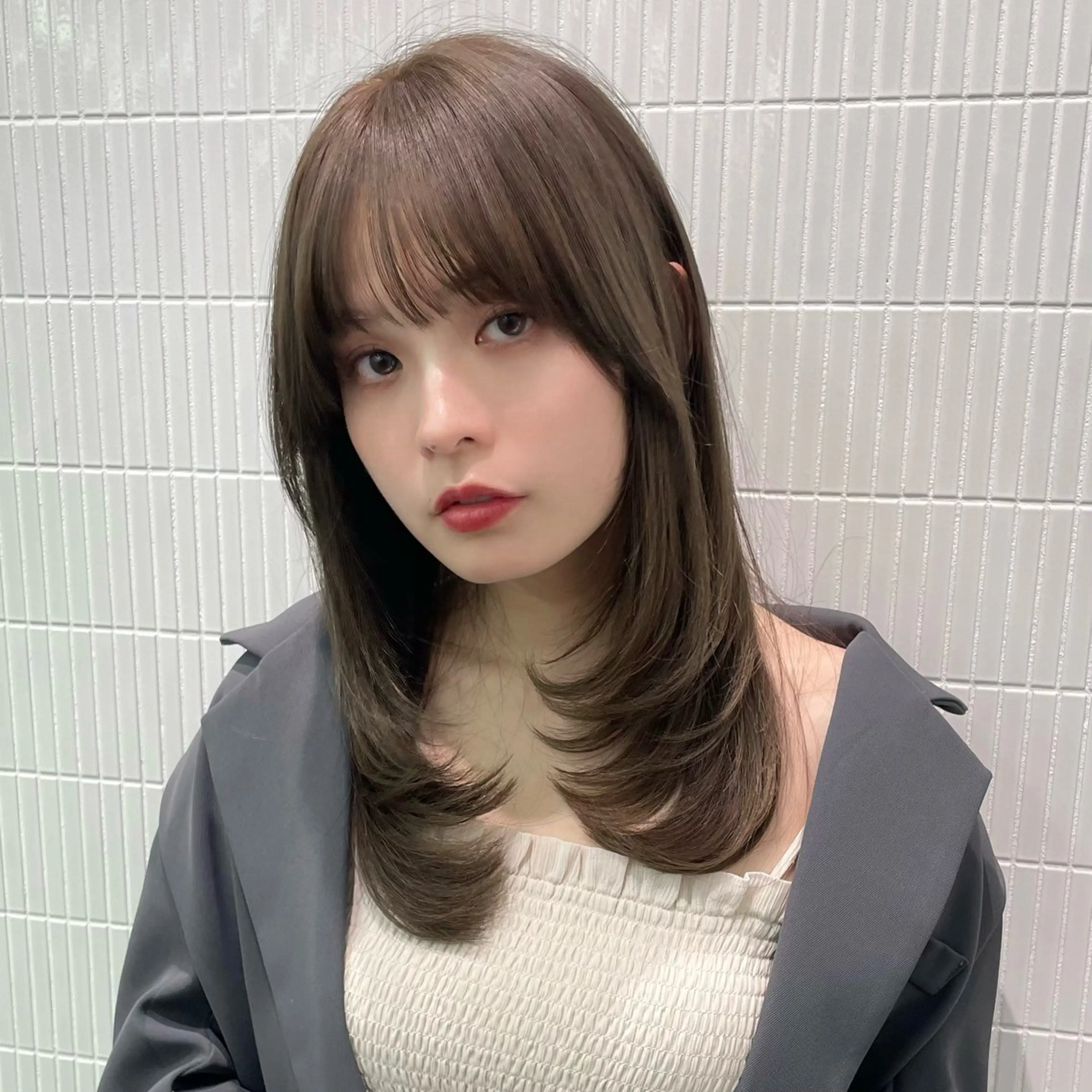 ミディアム カラー カット ヘアカラー トリートメント 透明感カラー 🩰あさのヘアスタイル