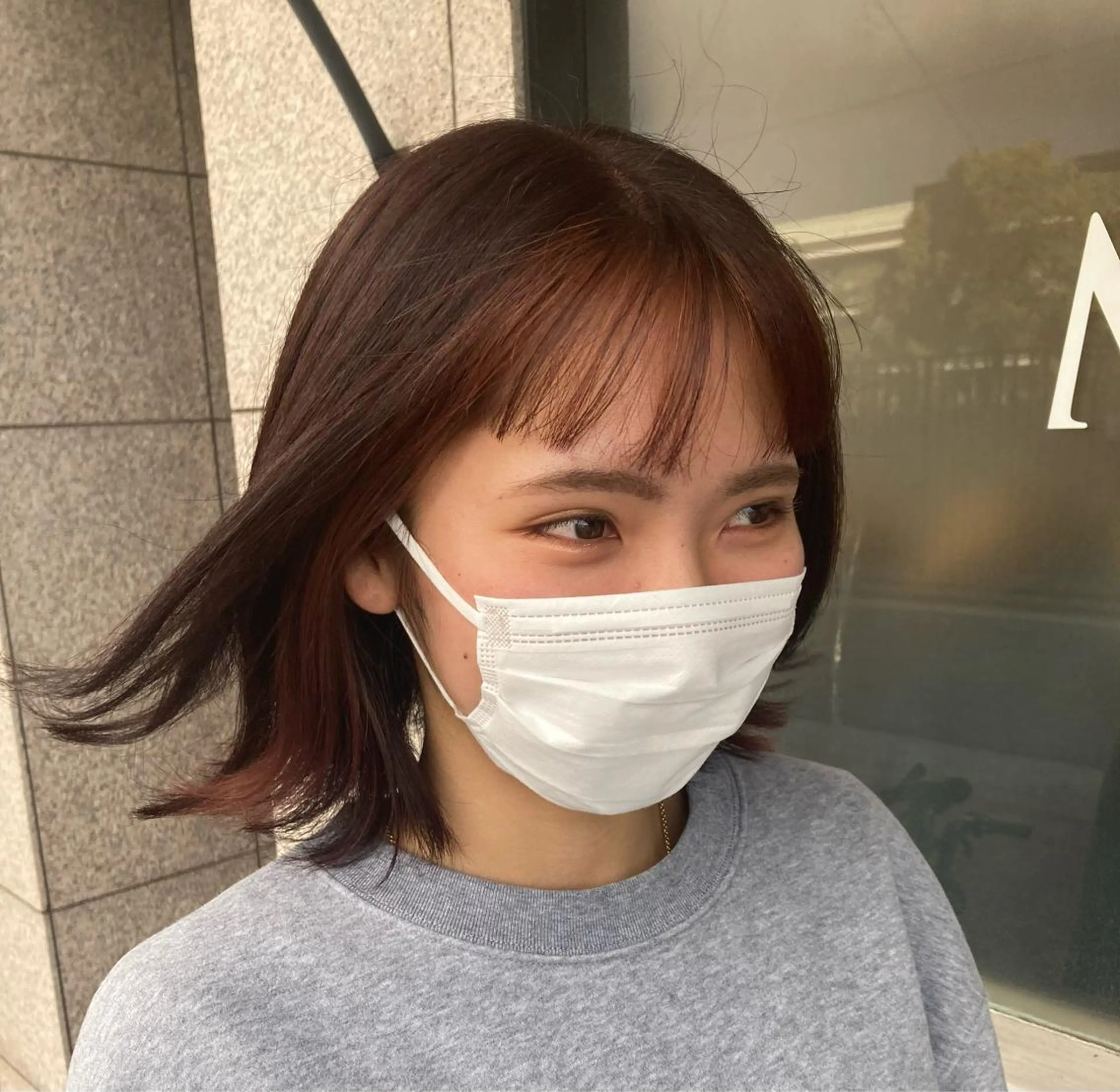 カラー レッドカラー MOLLASALON 浅香山店所属・ツジ モモカのヘアスタイル