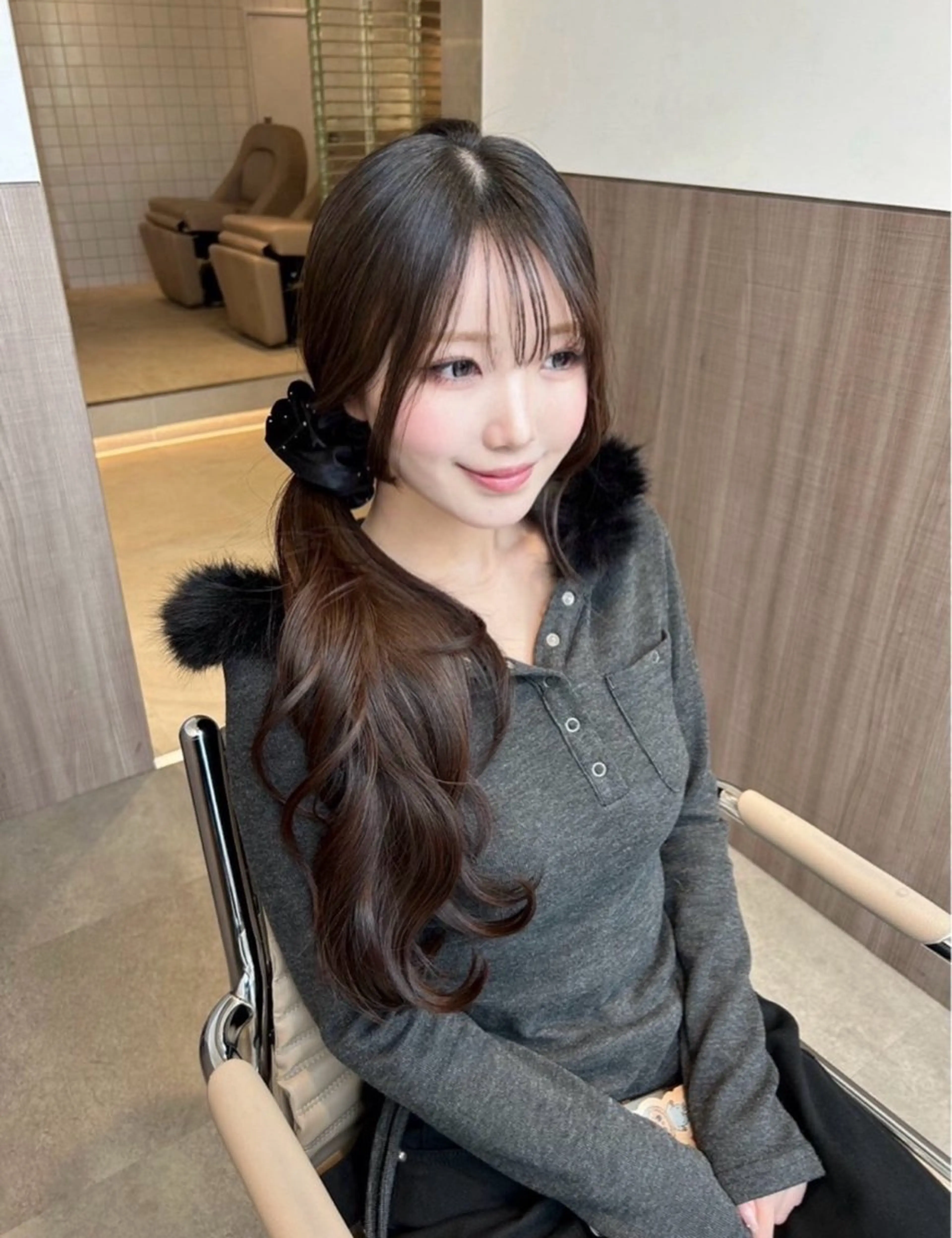 ロング カラー ヘアアレンジ メンズ Salowin原宿ash所属・‎透明感×艶髪 ‎🫒maki🎀のヘアスタイル