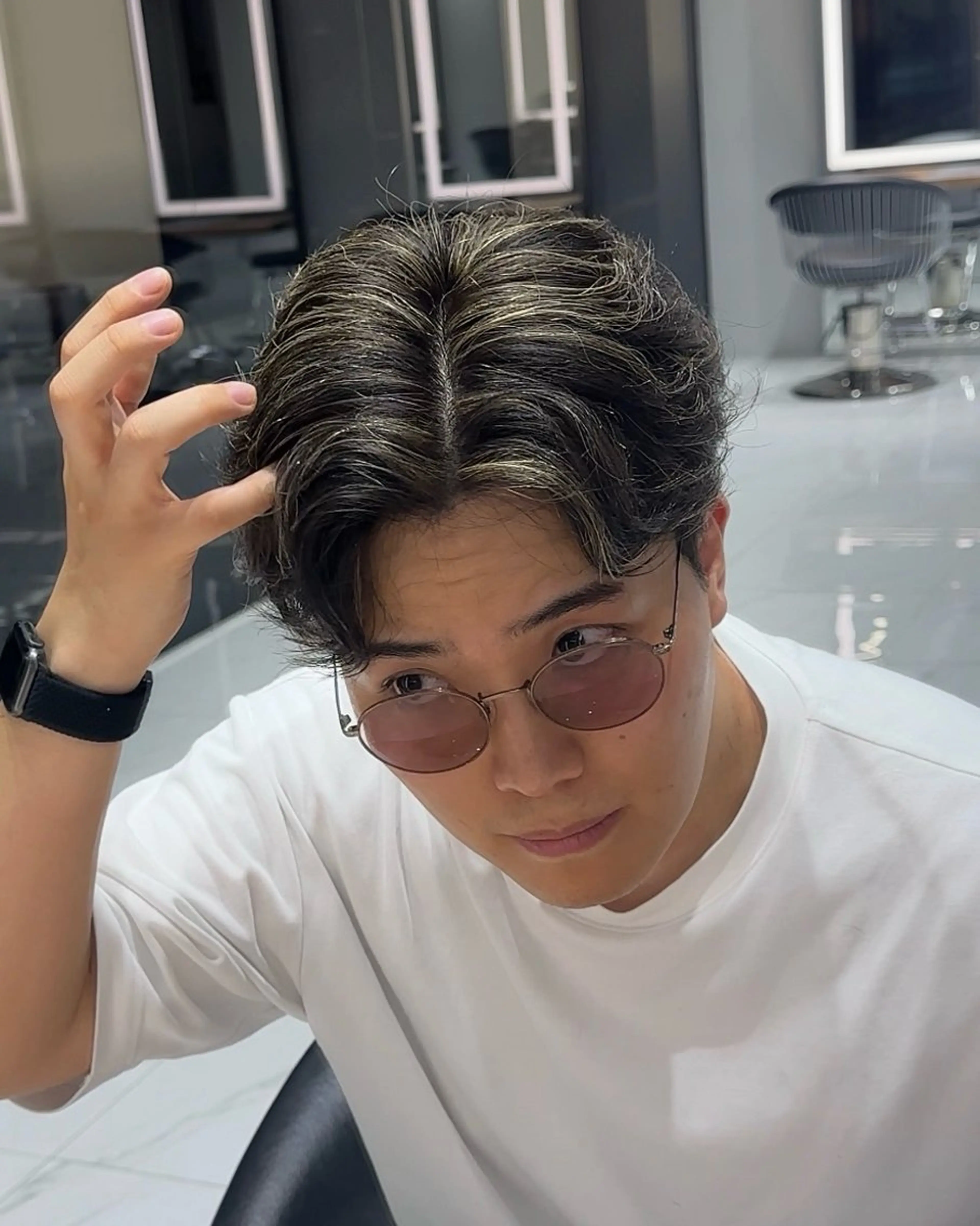 メンズ メンズメッシュ カット ヘアカラー 白髪ぼかし/白髪 メッシュ/ゆうとのヘアスタイル