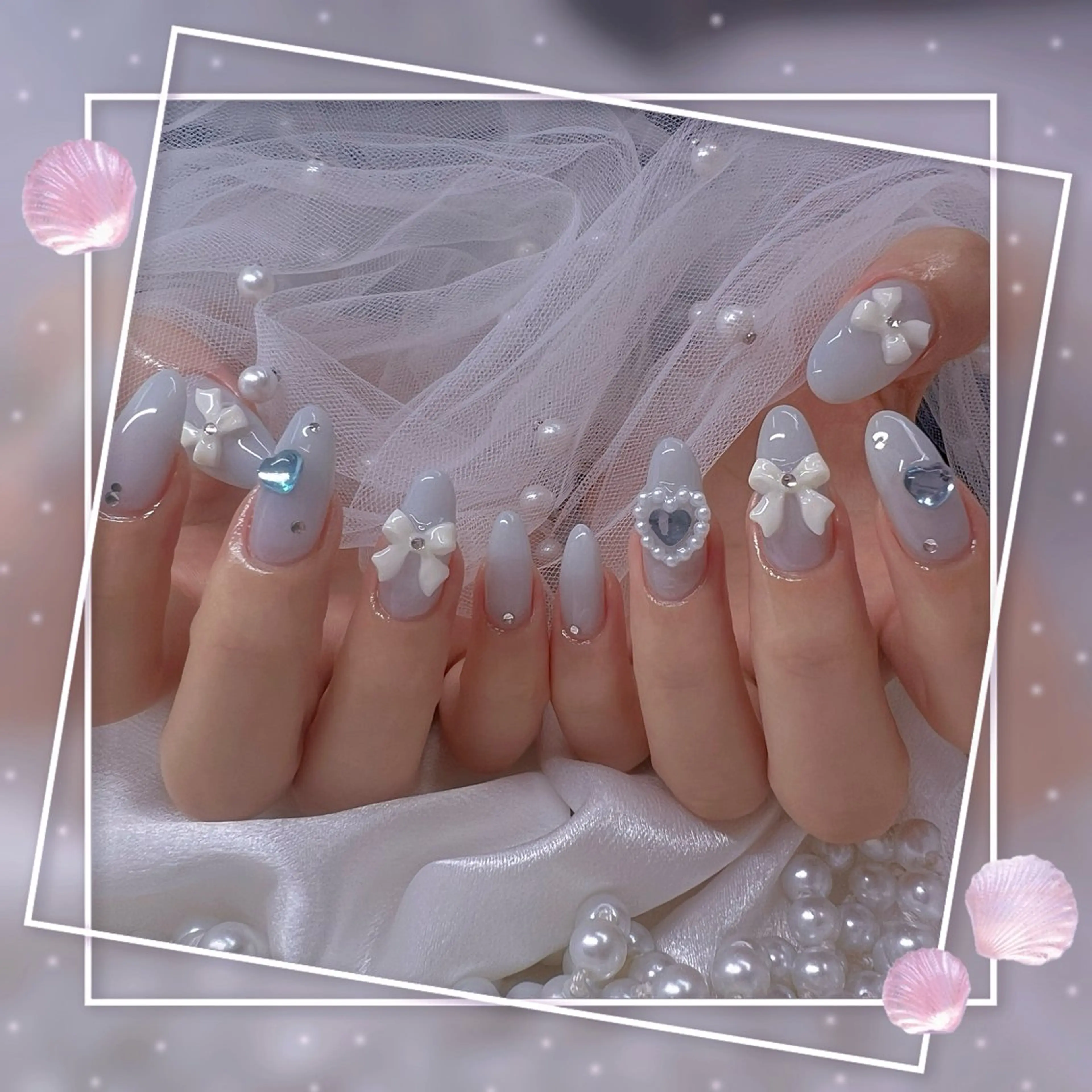 ネイル チークネイル フレンチネイル ガーリー グラデーション マグネットネイル ハンドネイル Chill Nailsalonのネイルデザイン