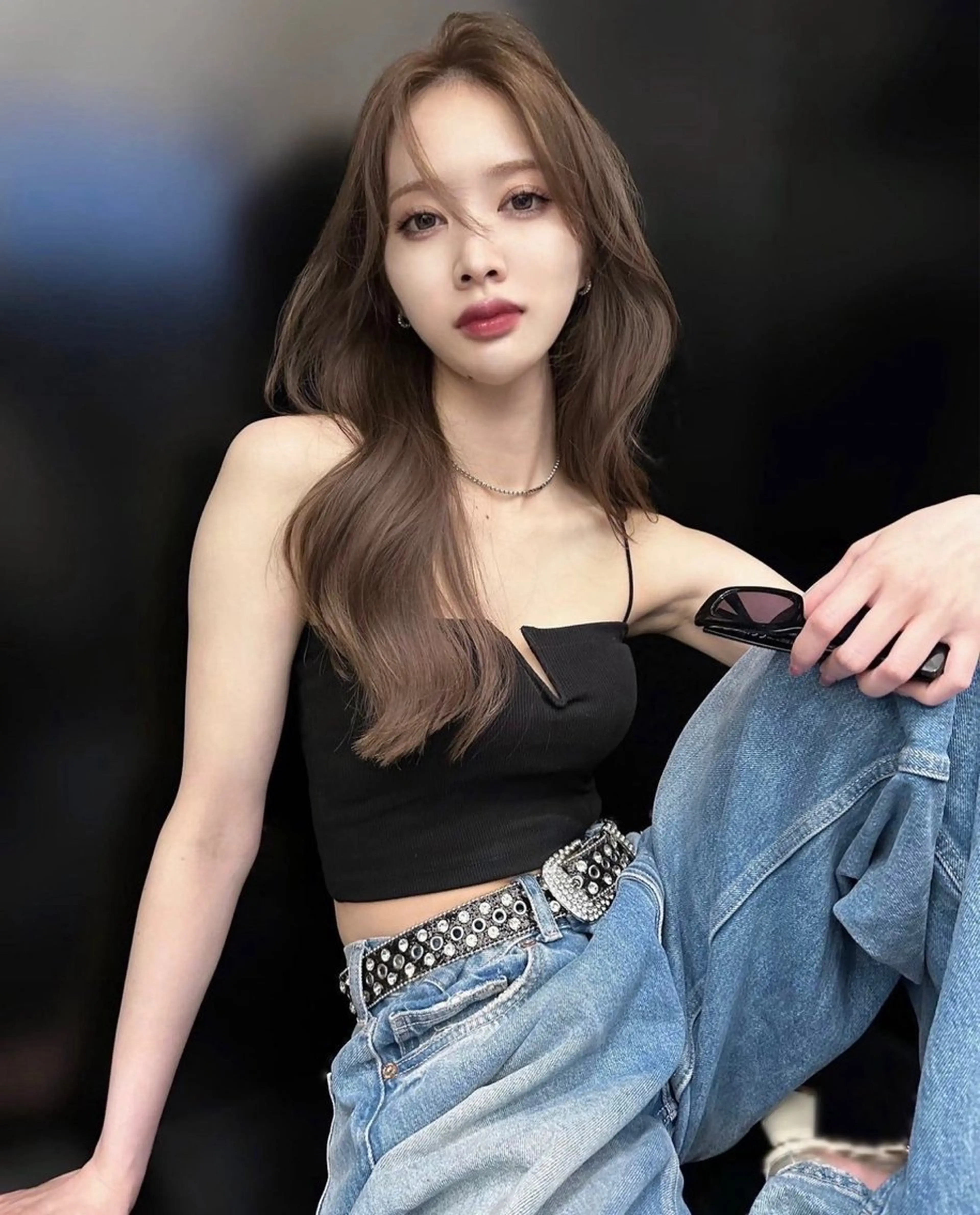 ロング カラー ブリーチ 透明感カラー ダブルカラー ブリーチなしカラー レイヤーカット ワンホン🎀韓国ヘア 💞新宿/GAKUのヘアスタイル