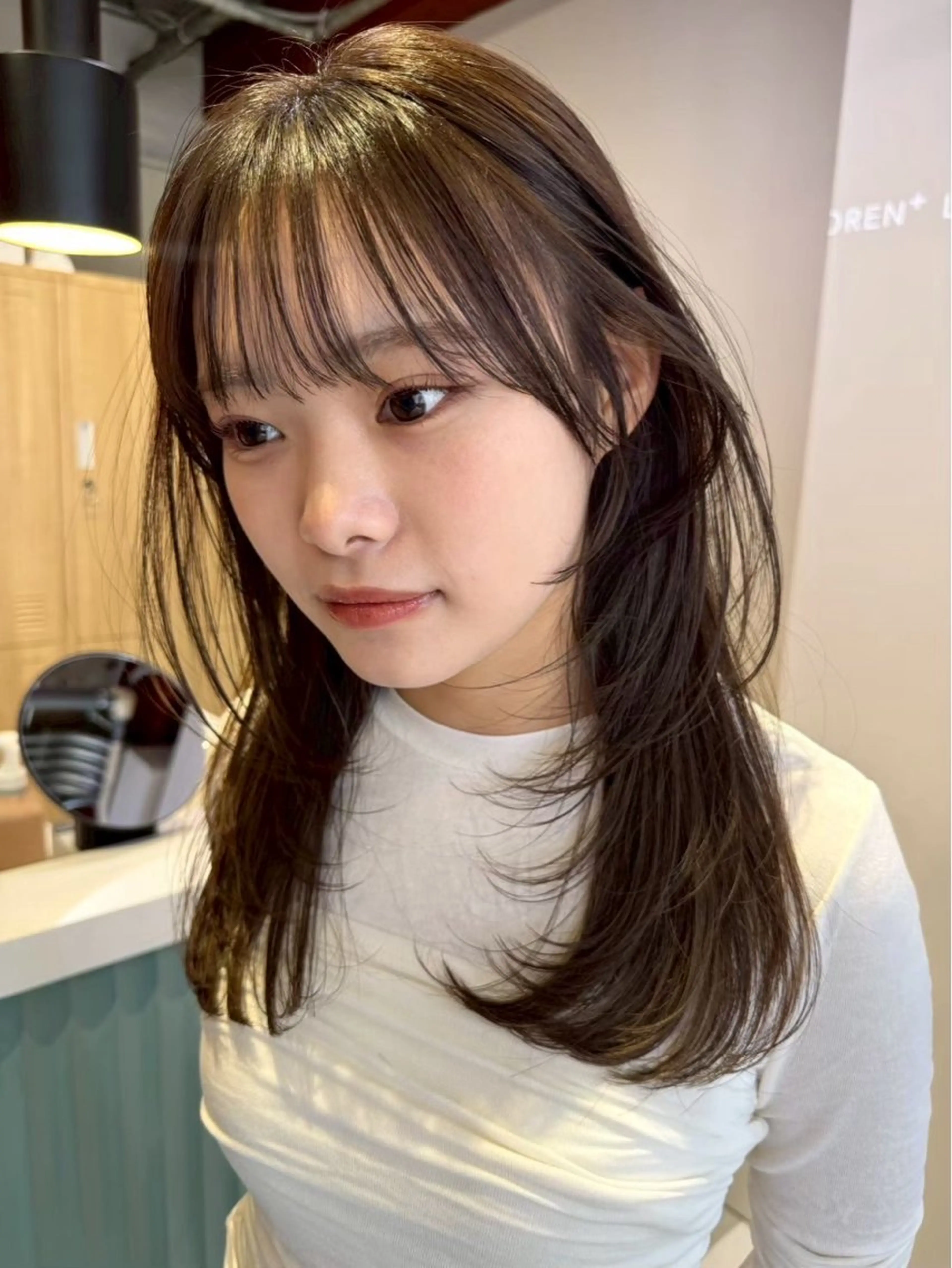 ロング レイヤーカット カットモデルレイヤー 暖色カラー モカ🎶のヘアスタイル