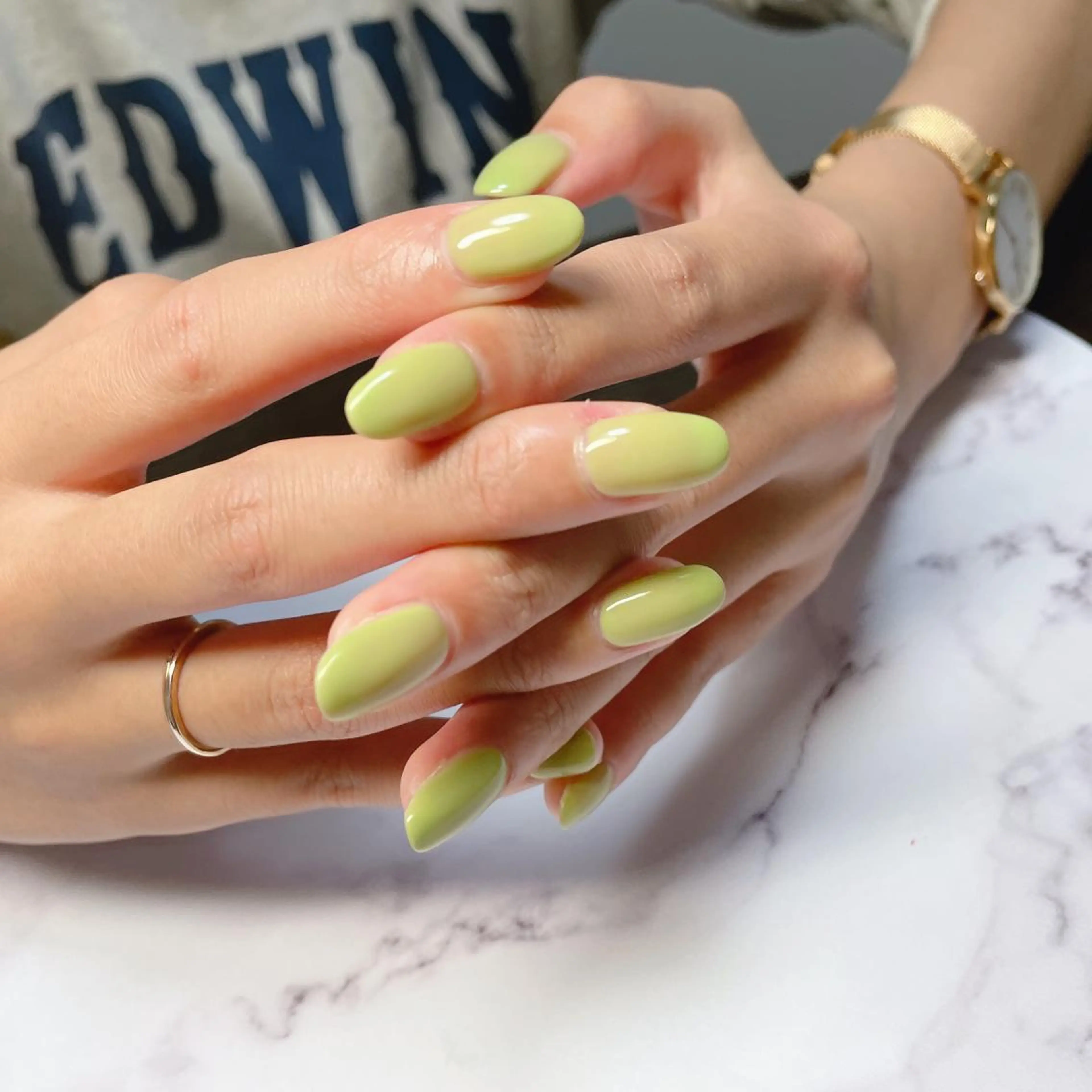 ネイル ワンカラーネイル かんの りなのネイルデザイン