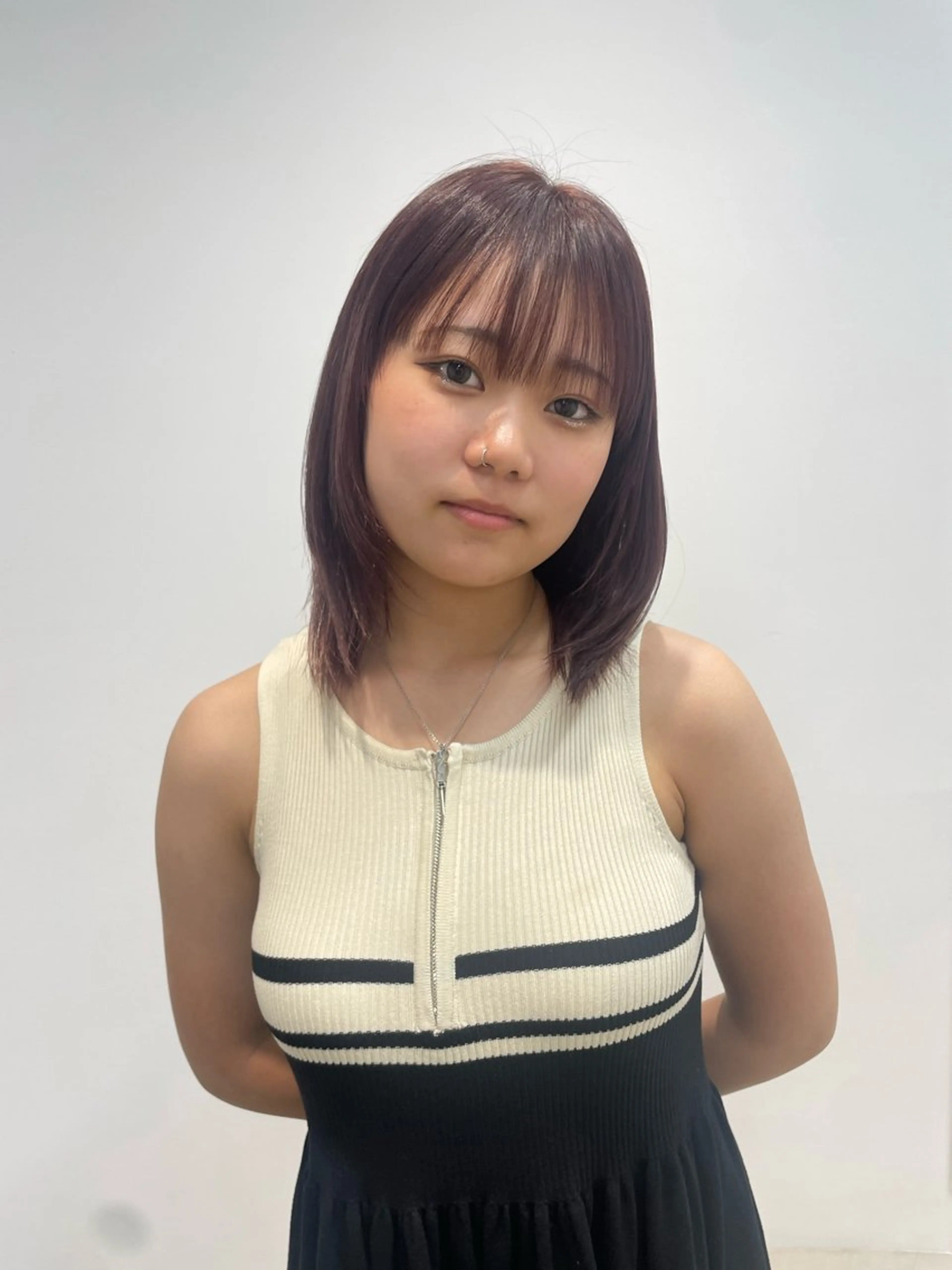 ミディアム カラー ブラウンカラー ピンクカラー ピンクブラウン ヘアカラー トリートメント 𝘚𝘶𝘻𝘶 𓂃𓈒𓏸のヘアスタイル