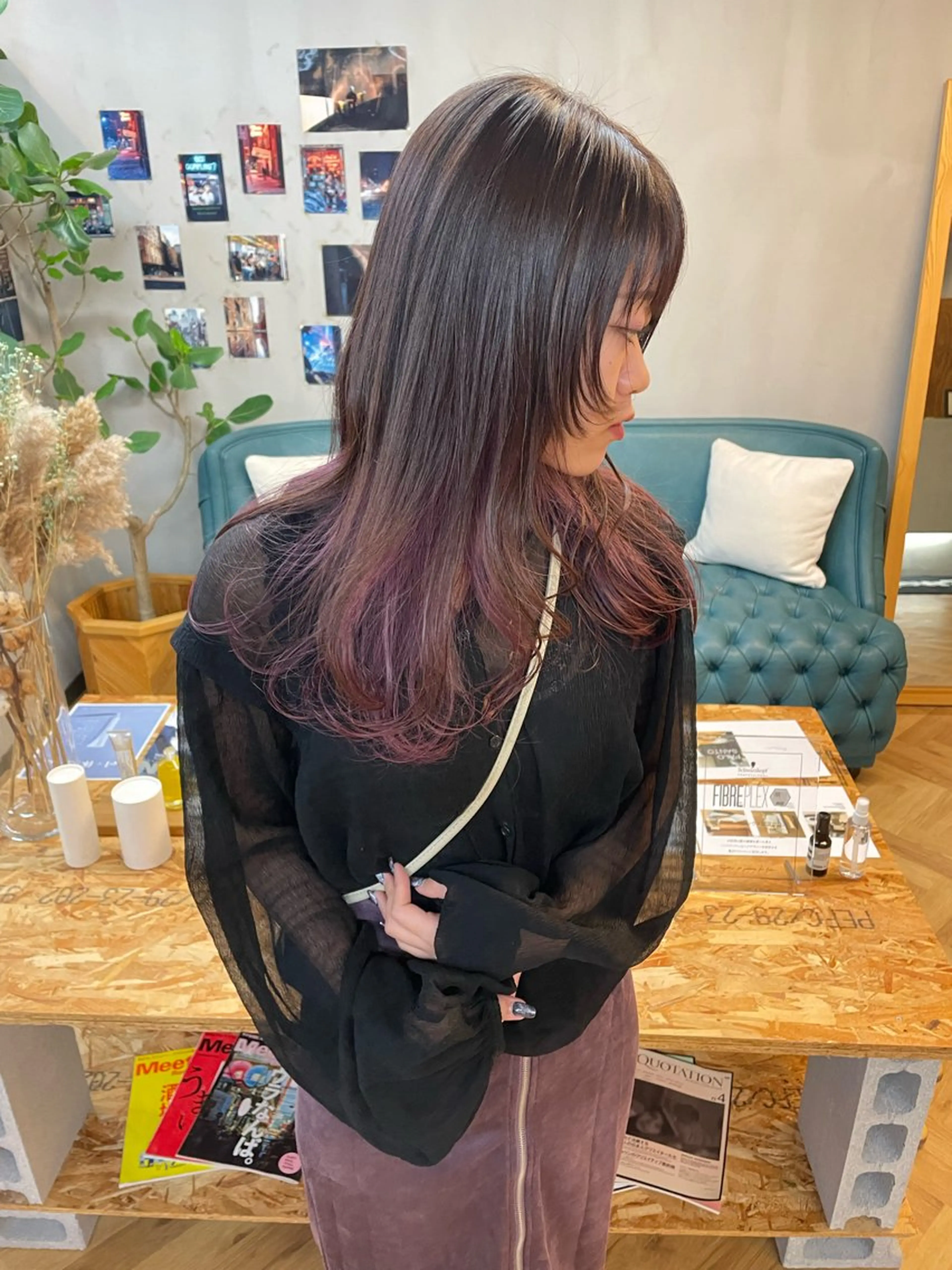 セミロング カラー パーマ ヘアアレンジ メンズ tatsumi/ボブ ウルフ/レイヤーのヘアスタイル