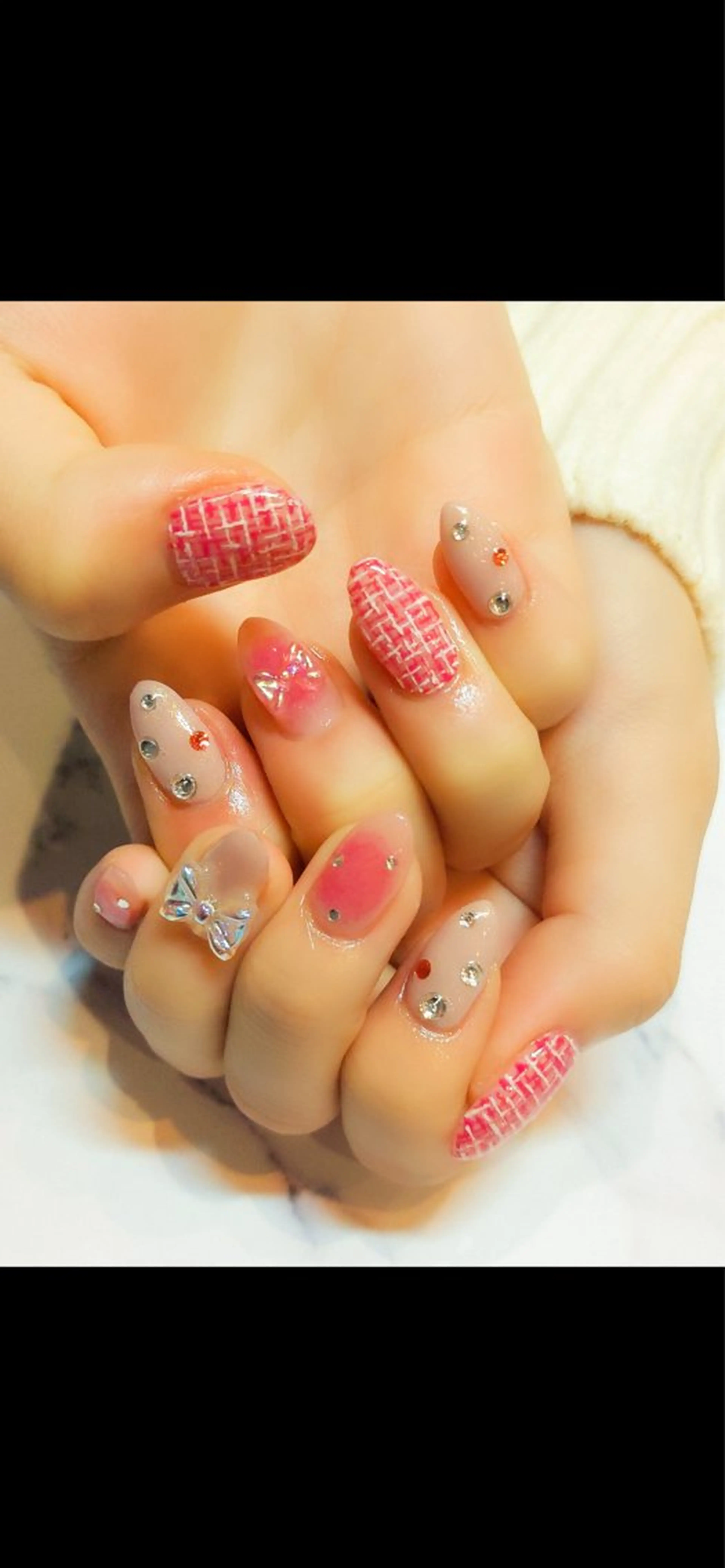 ネイル ツイードネイル 多賀城 パラジェルのネイルデザイン