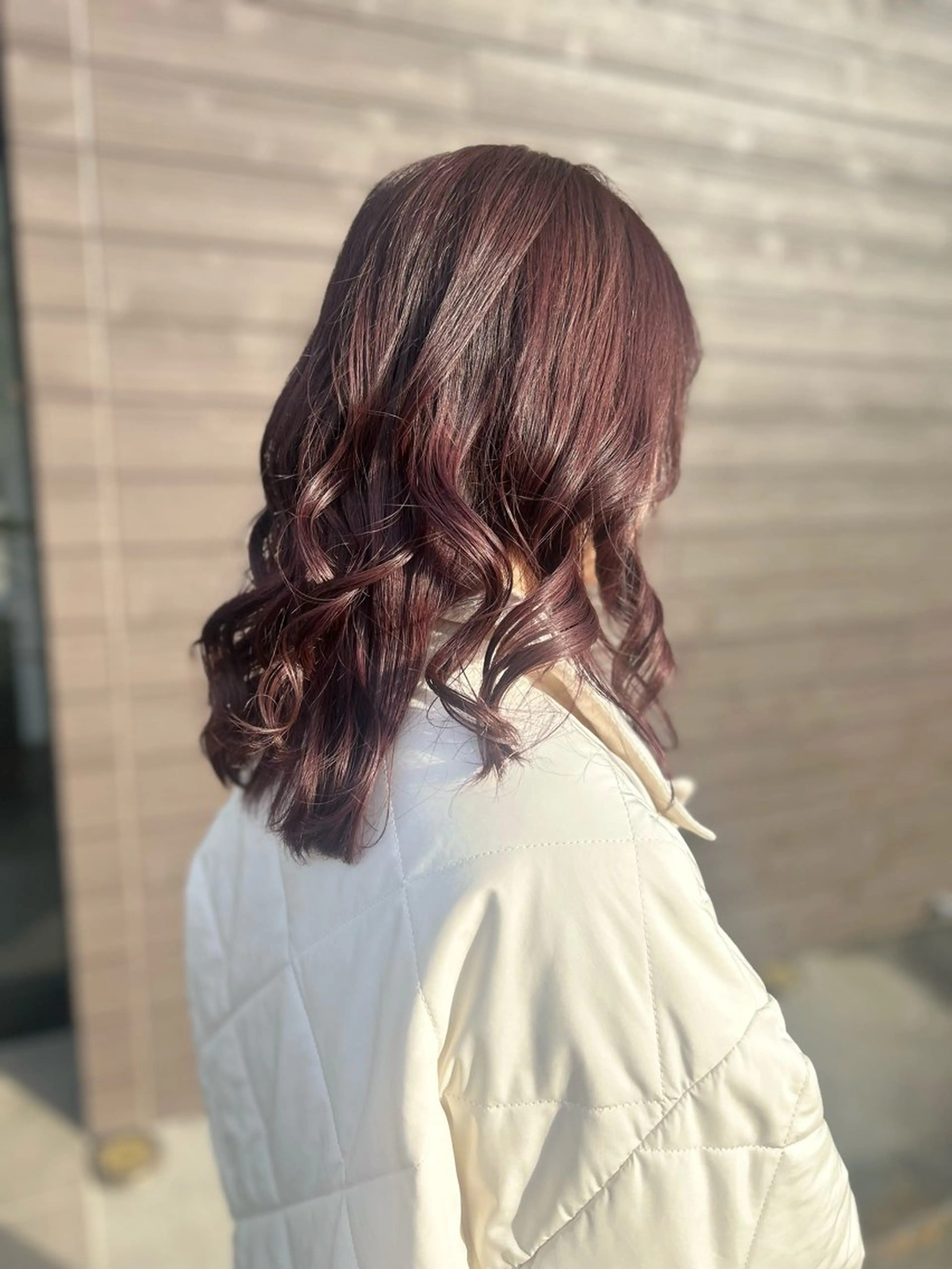 セミロング カラー ヘアアレンジ ブラウンカラー ピンクカラー hair&make Rivia所属・🤍 minaのヘアスタイル