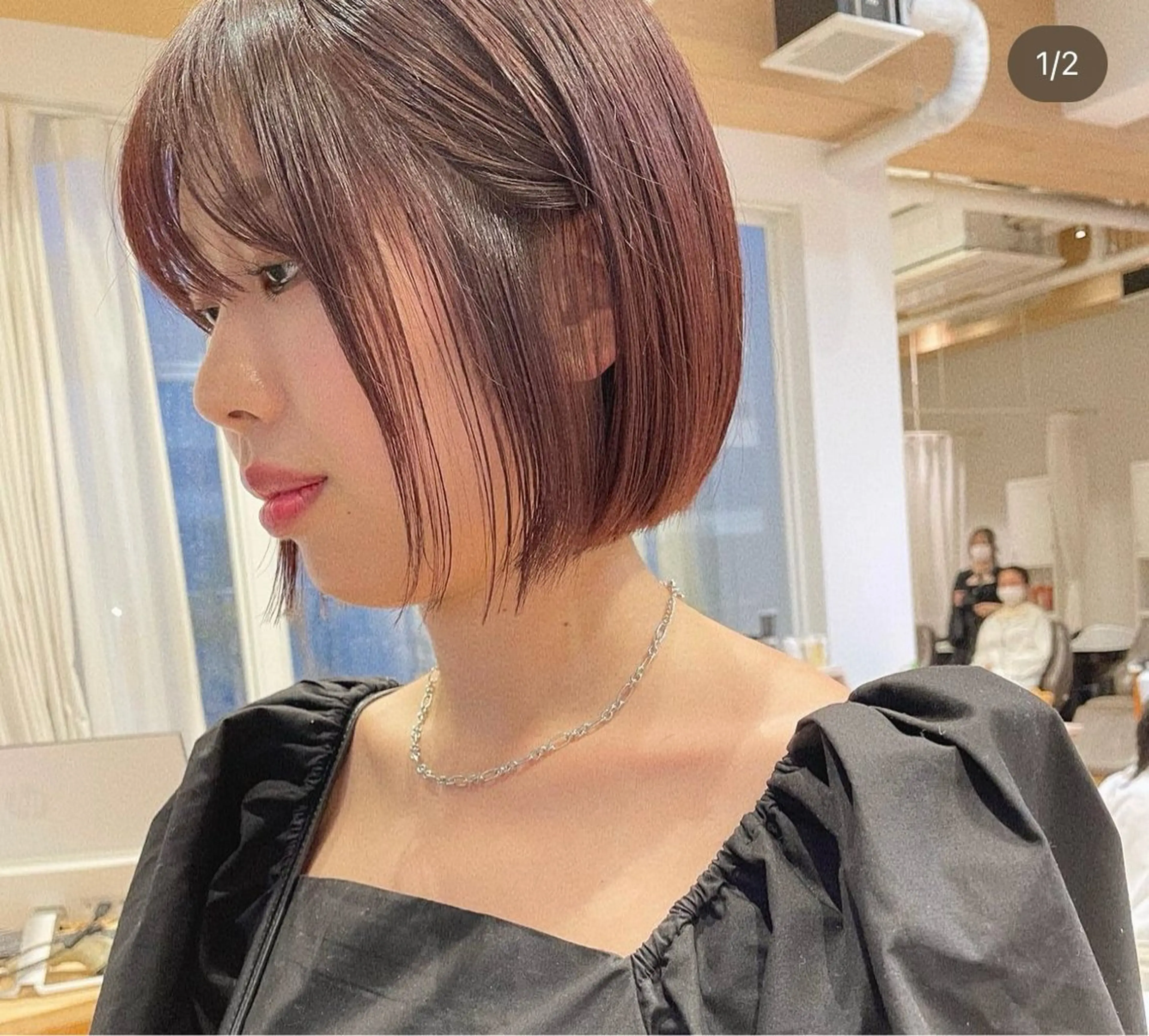 ショート カラー レッドカラー ボブ ヘアカラー 暖色カラー/似合わせ カット/名古屋/辻のヘアスタイル