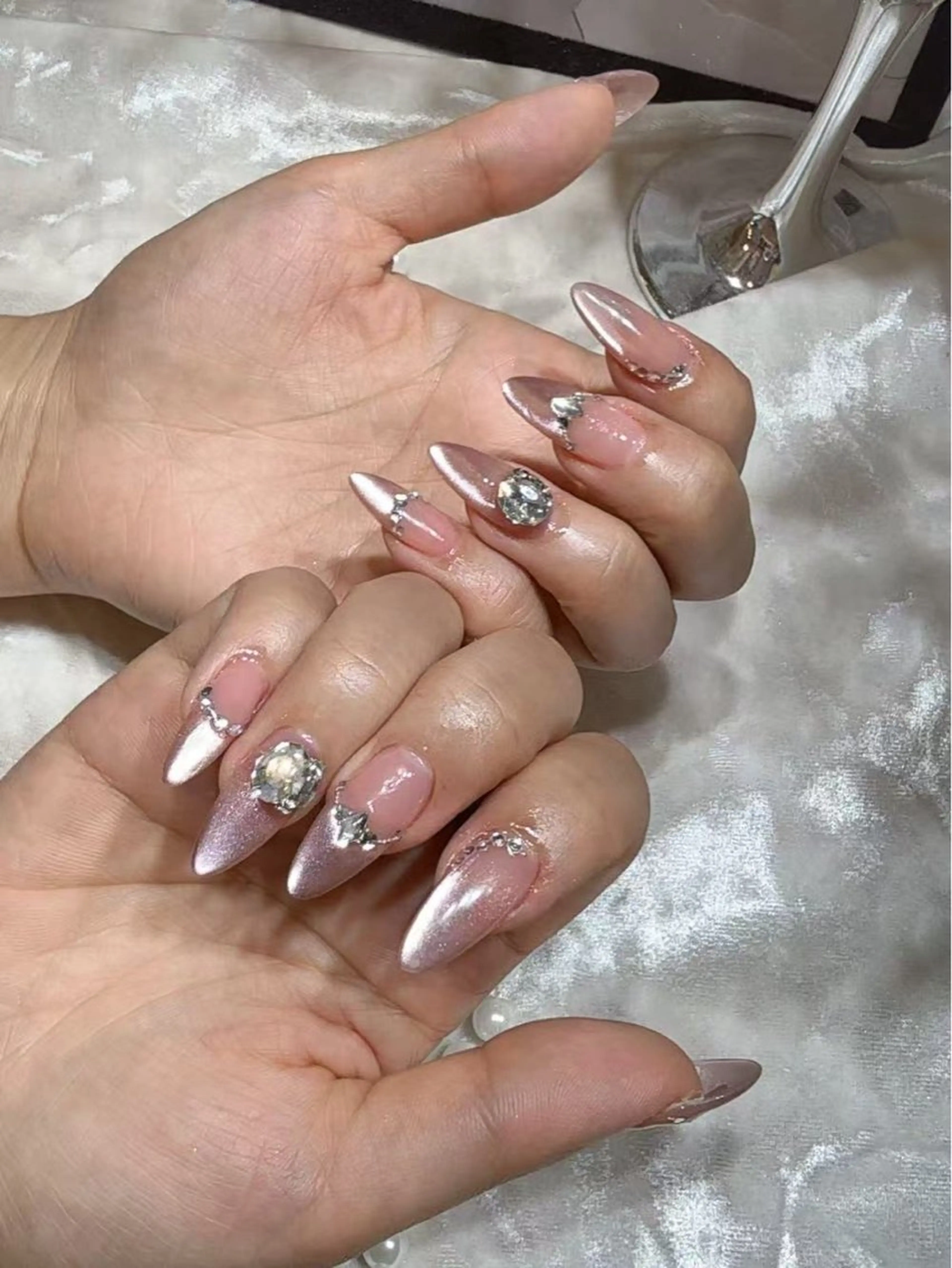 ネイル アートネイル フットネイル ジェルネイル ハート マグネットネイル Babarla　Nail　Salon所属・babarla Nailのネイルデザイン