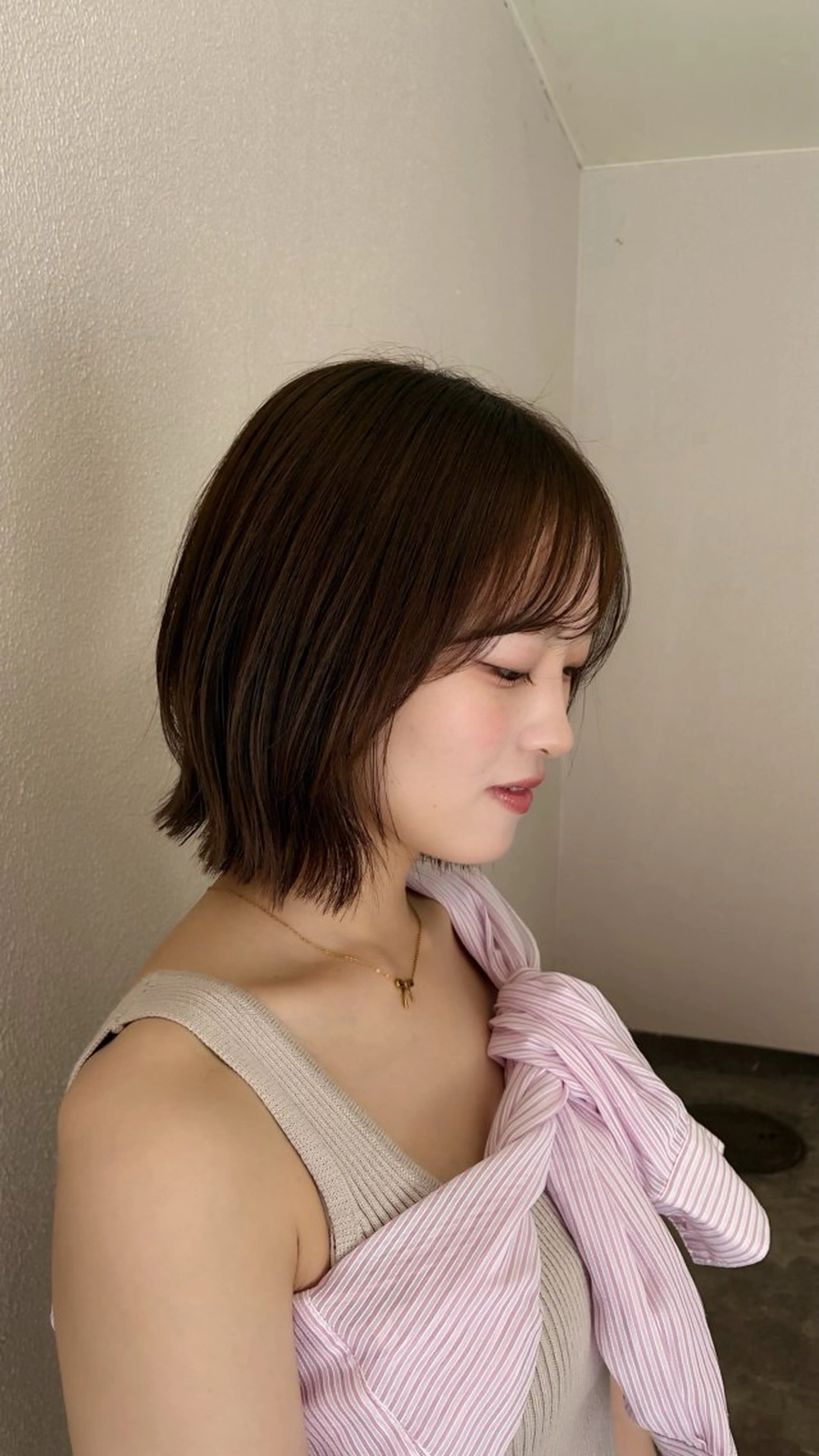 ショート ボブレイヤー ボブ レイヤーカット 田中 鈴乃のヘアスタイル