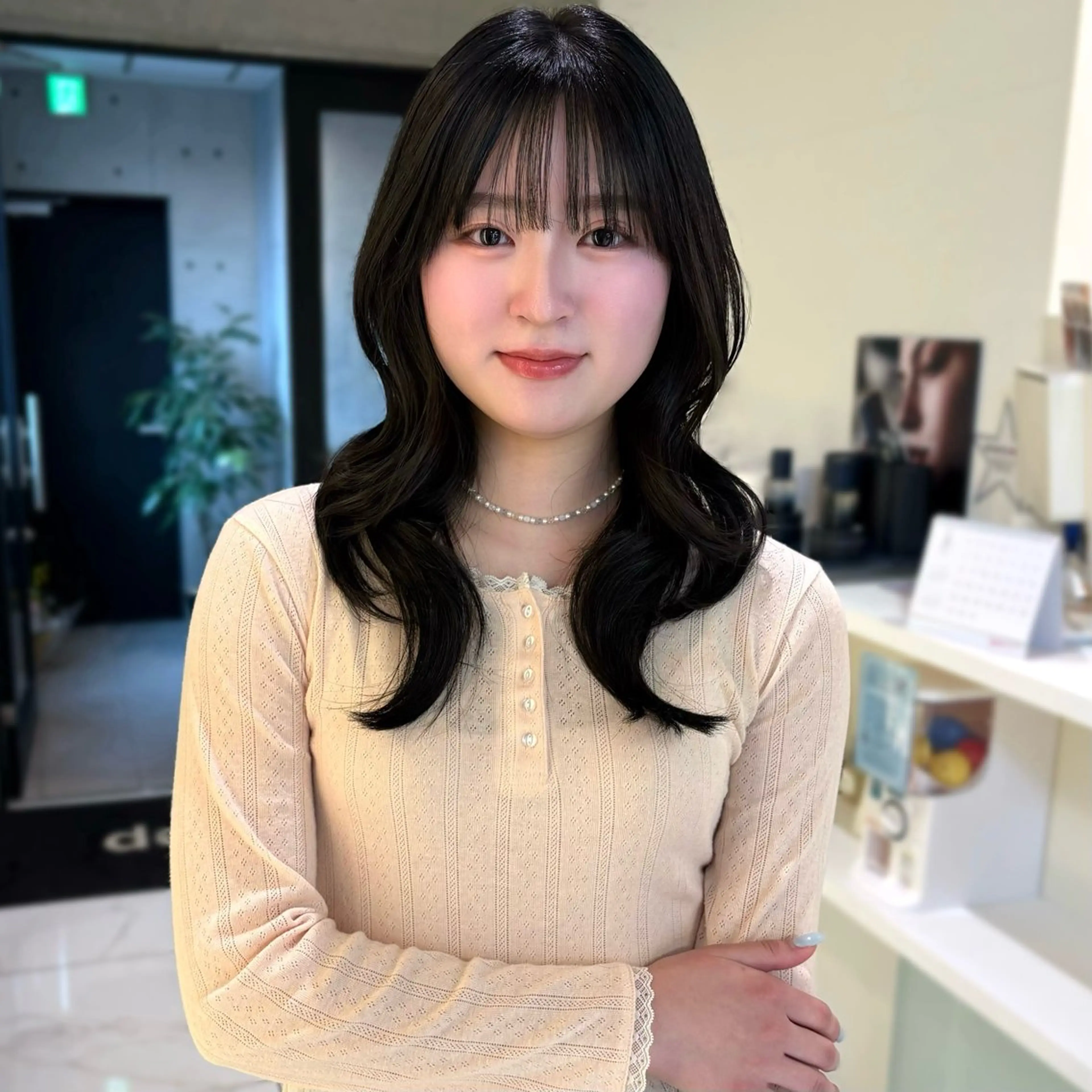 ミディアム カラー カット ヘアカラー riko/レイヤー カット/ヘアセットのヘアスタイル