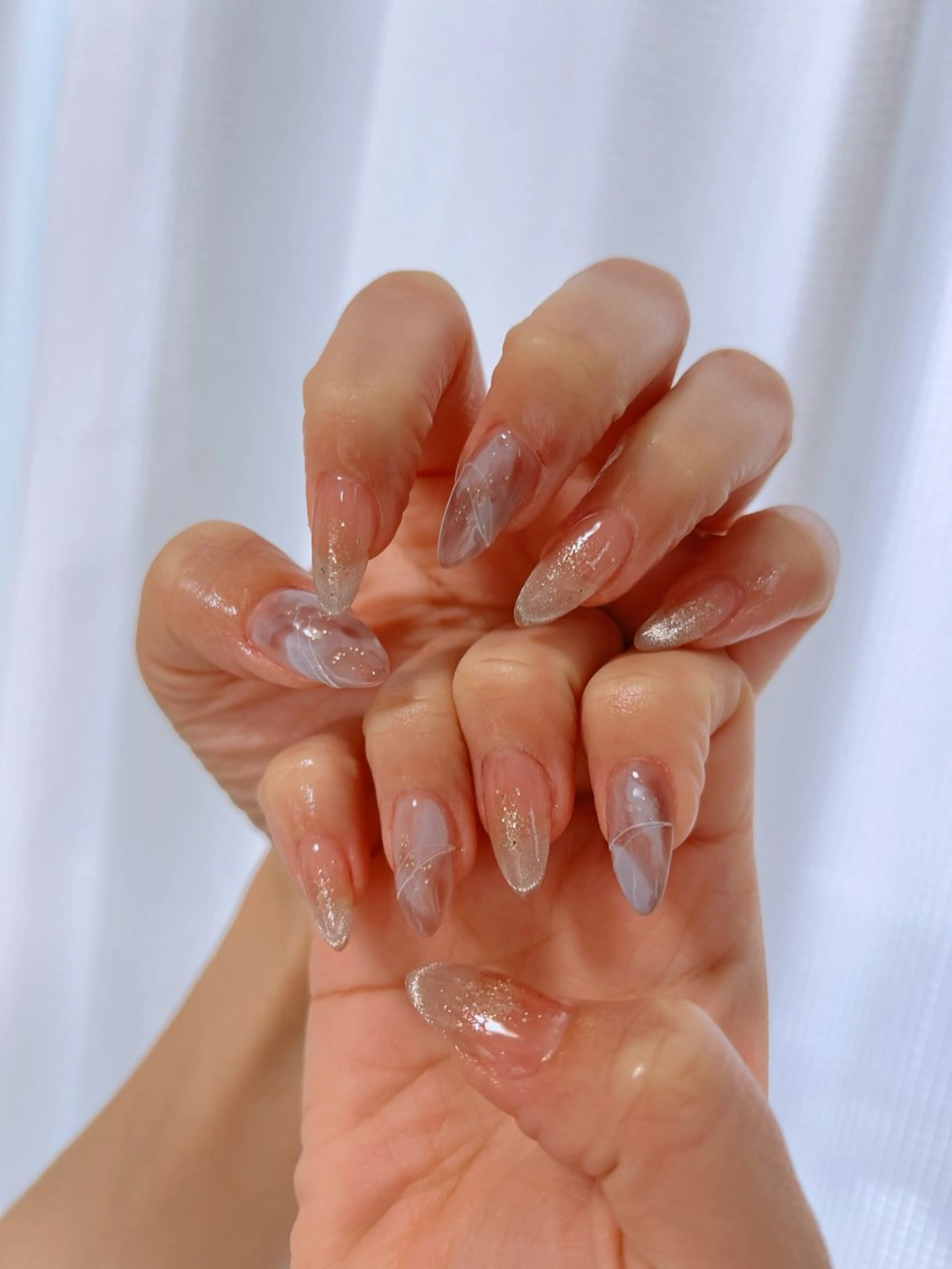 ネイル フットネイル フレンチネイル 韓国ネイル ロングネイル マグネットネイル Lee _nailのネイルデザイン