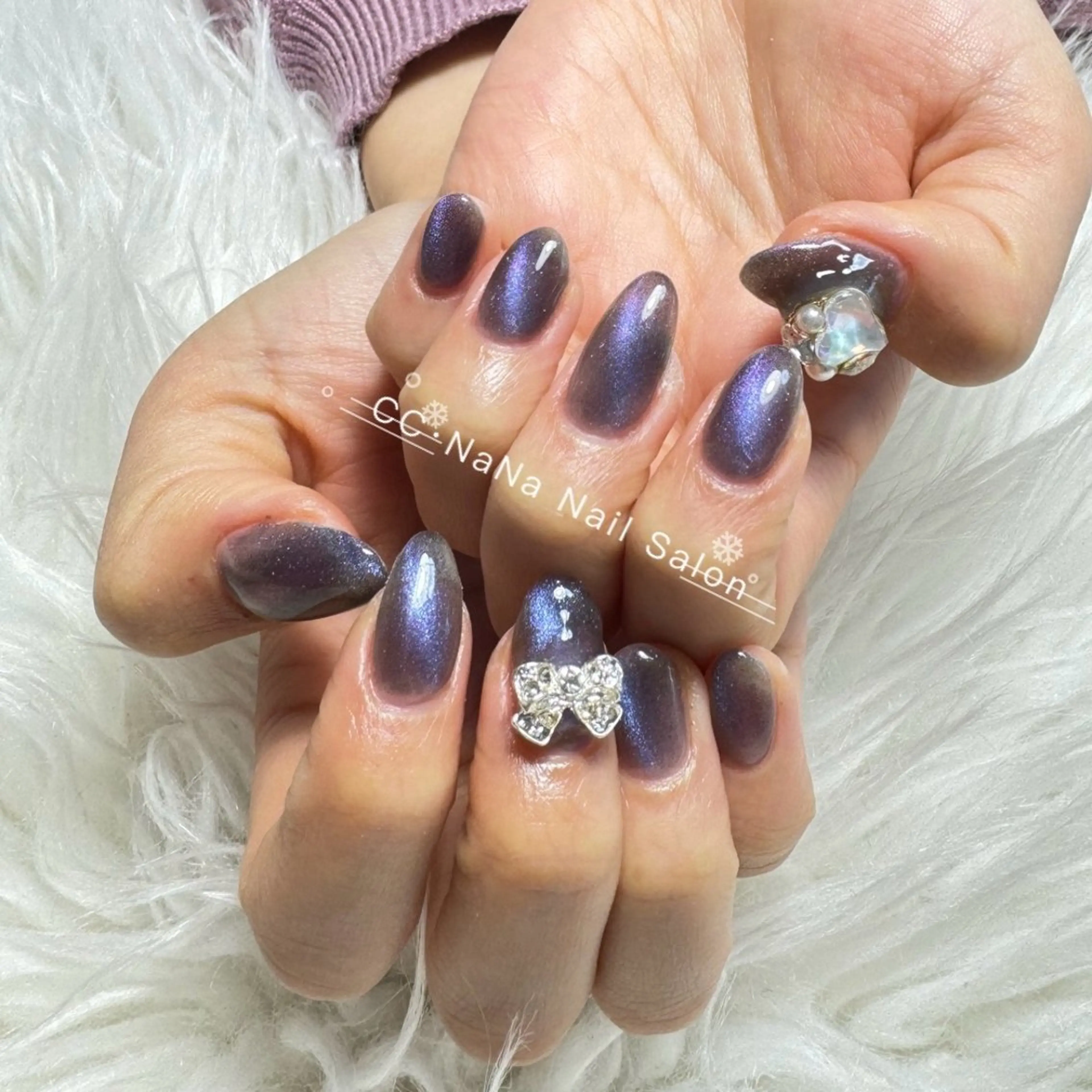 ネイル チークネイル フラッシュネイル ハート キラキラネイル 韓国ネイル ハンドネイル 💎CC・NaNa 韓国風ネイル🌙Cのネイルデザイン