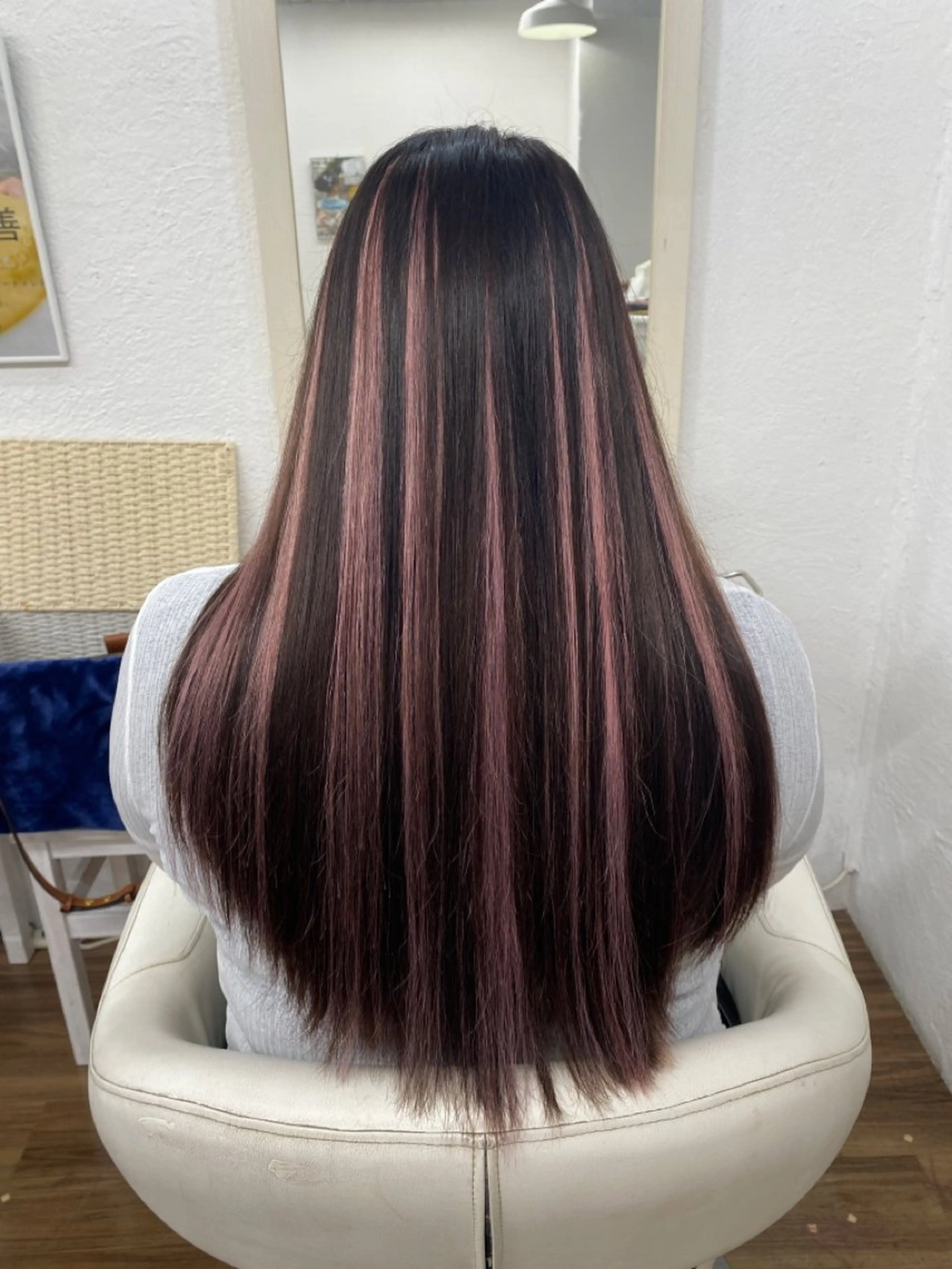 ロング カラー ハイライトカラー エクステ ハイライト エクステ GLOSS 心斎橋 山上のヘアスタイル