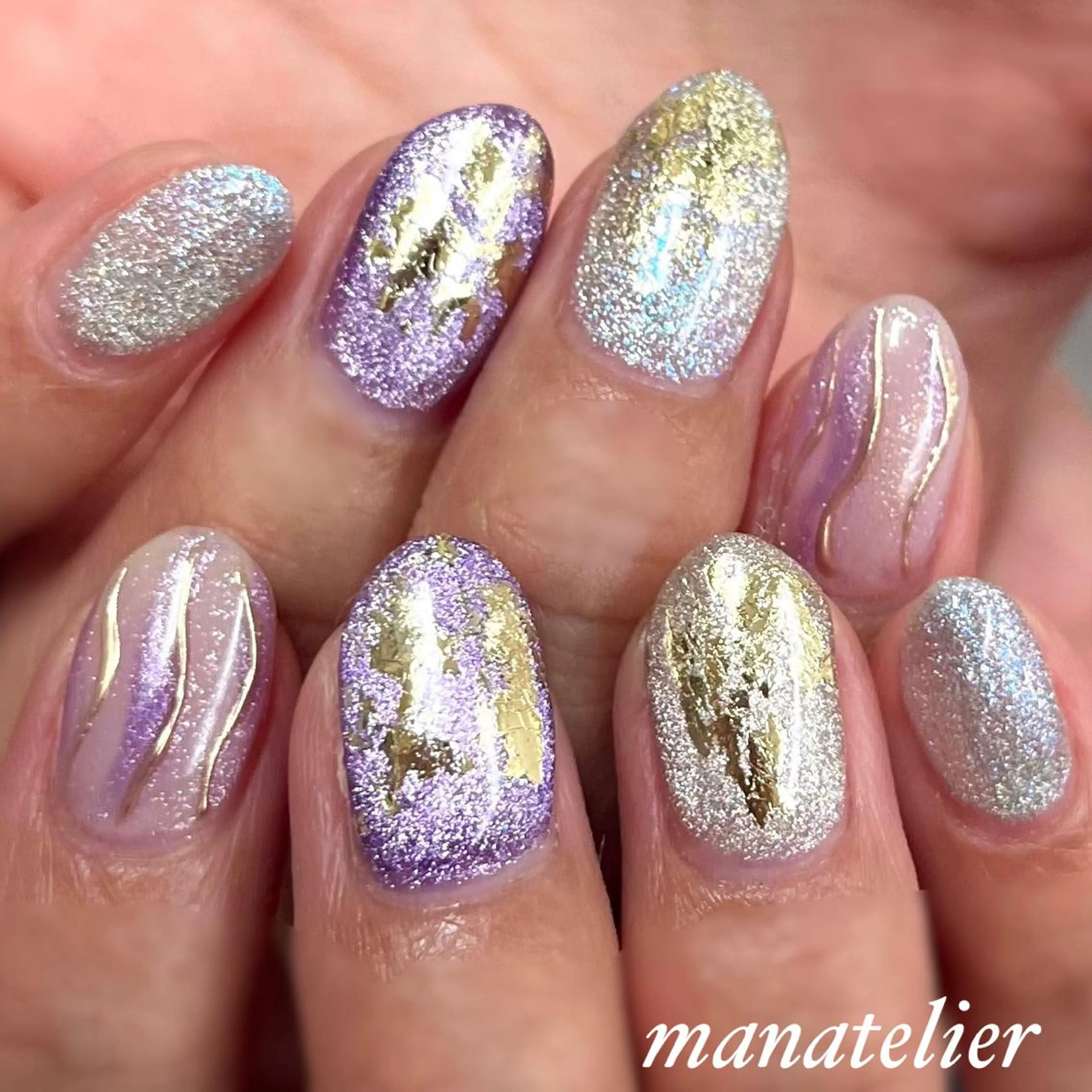 ネイル マグネットネイル ミラーネイル ハンドネイル manatelier マナトリエのネイルデザイン