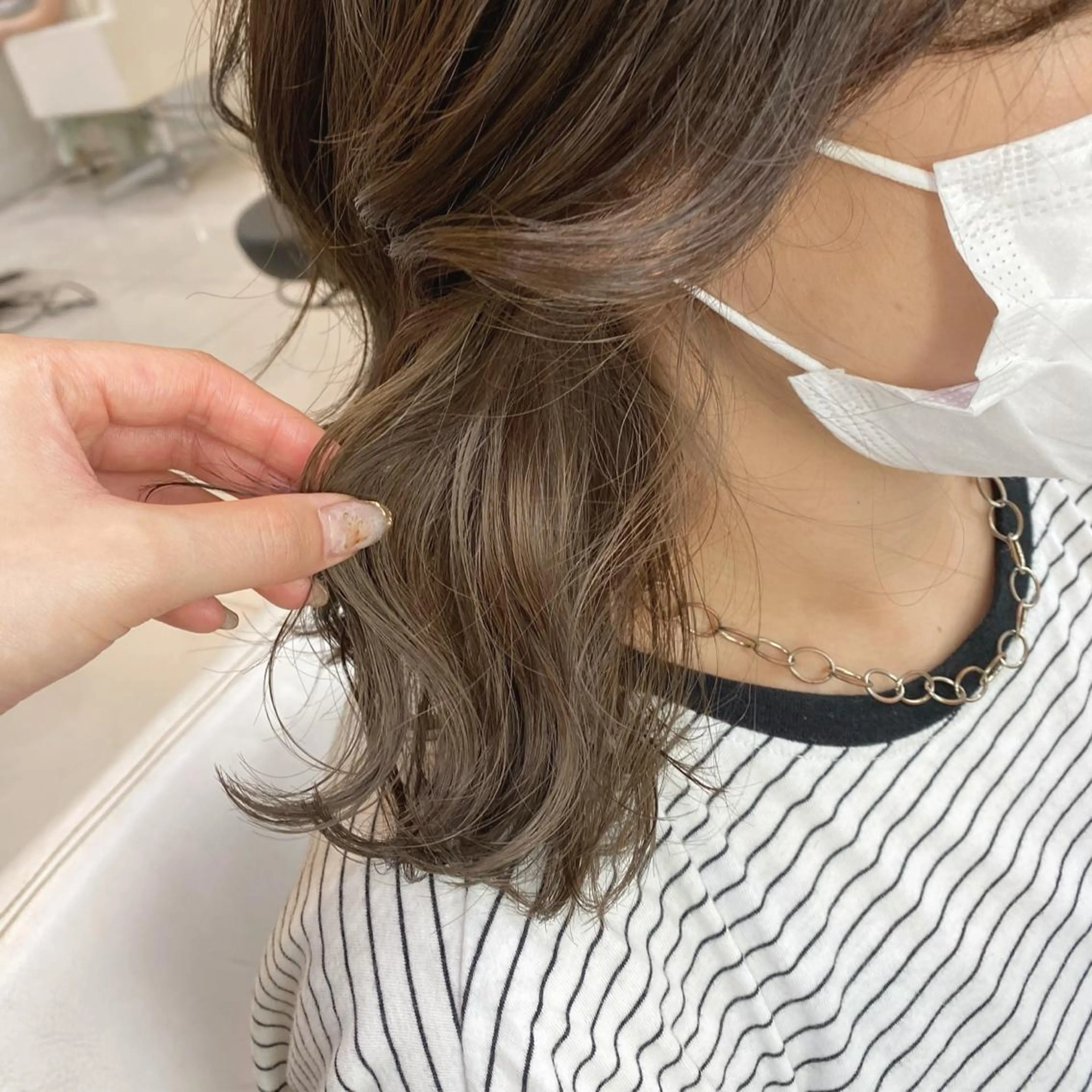 ミディアム カラー ヘアアレンジ マツエク・マツパ ベージュカラー ヘアカラー トリートメント Noah's　Ark所属・透明感カラー🫧ヘア セット🫧松本菜月の眉毛・アイブロウイメージ