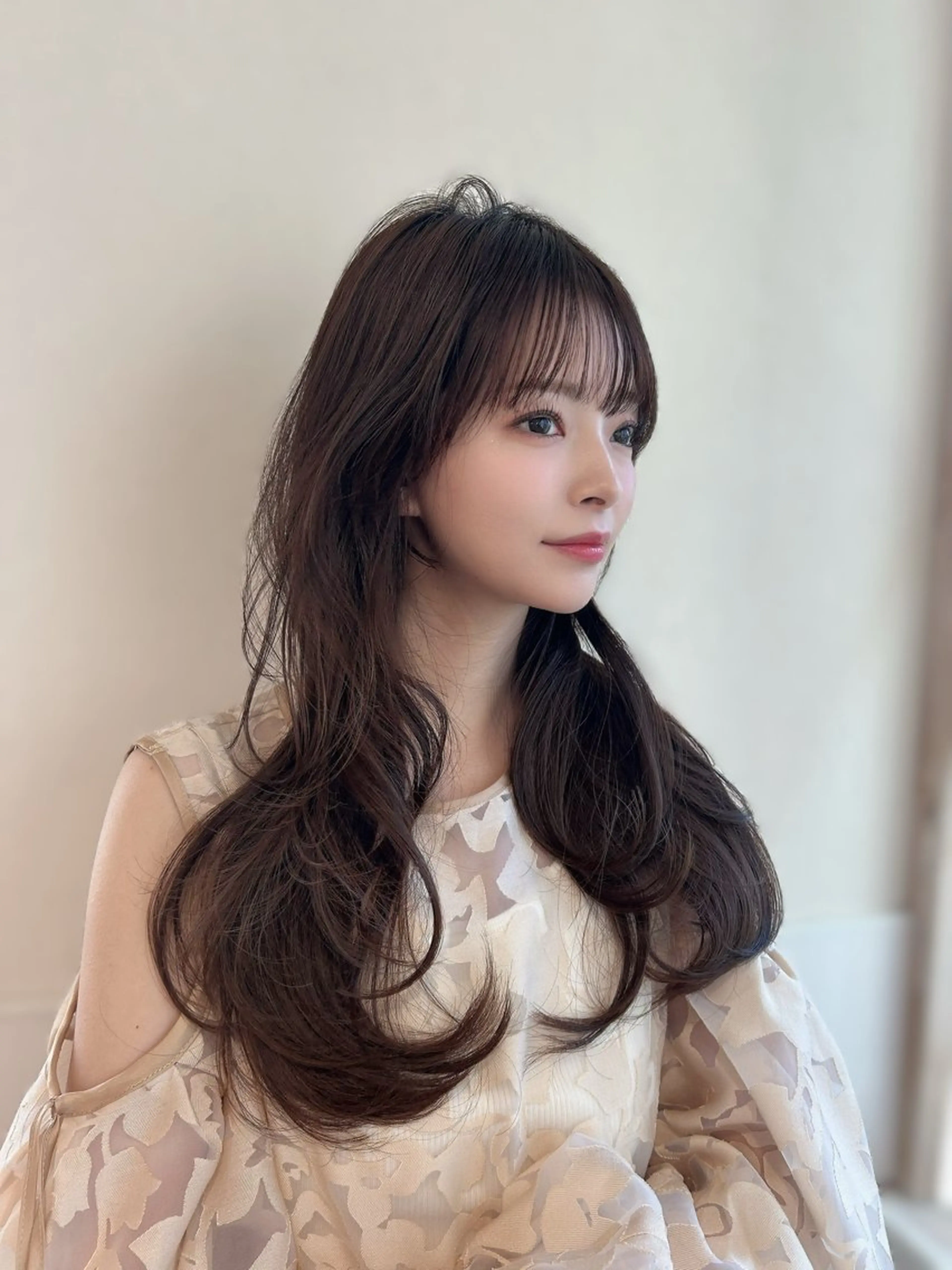 ロング カット ヘアカラー トリートメント 🎀大竹美侑／顔まわ りカット／レイヤーのヘアスタイル