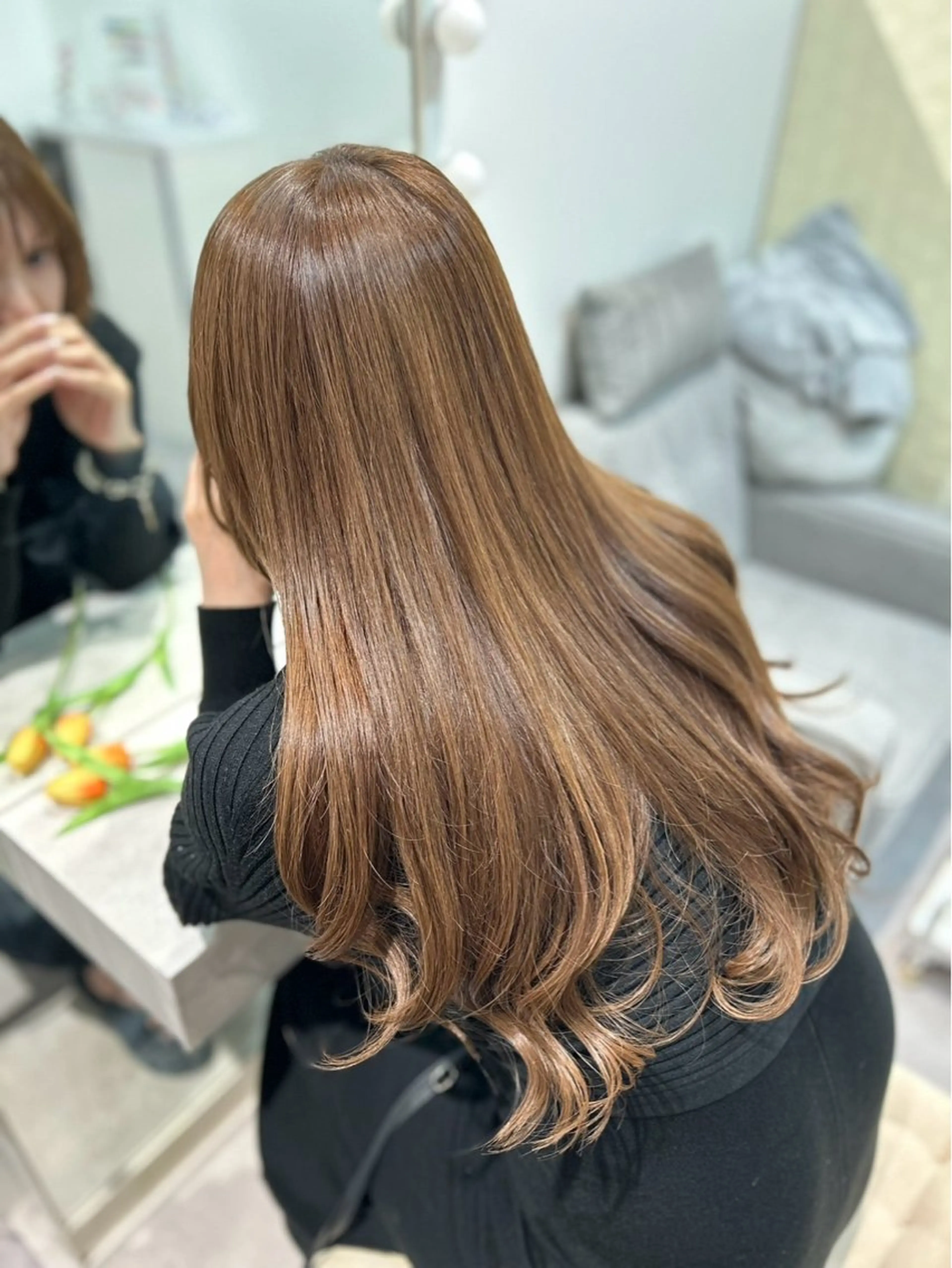 【頭皮・毛先ケア】🩵高濃度水素カラー＋トリートメント✨の写真