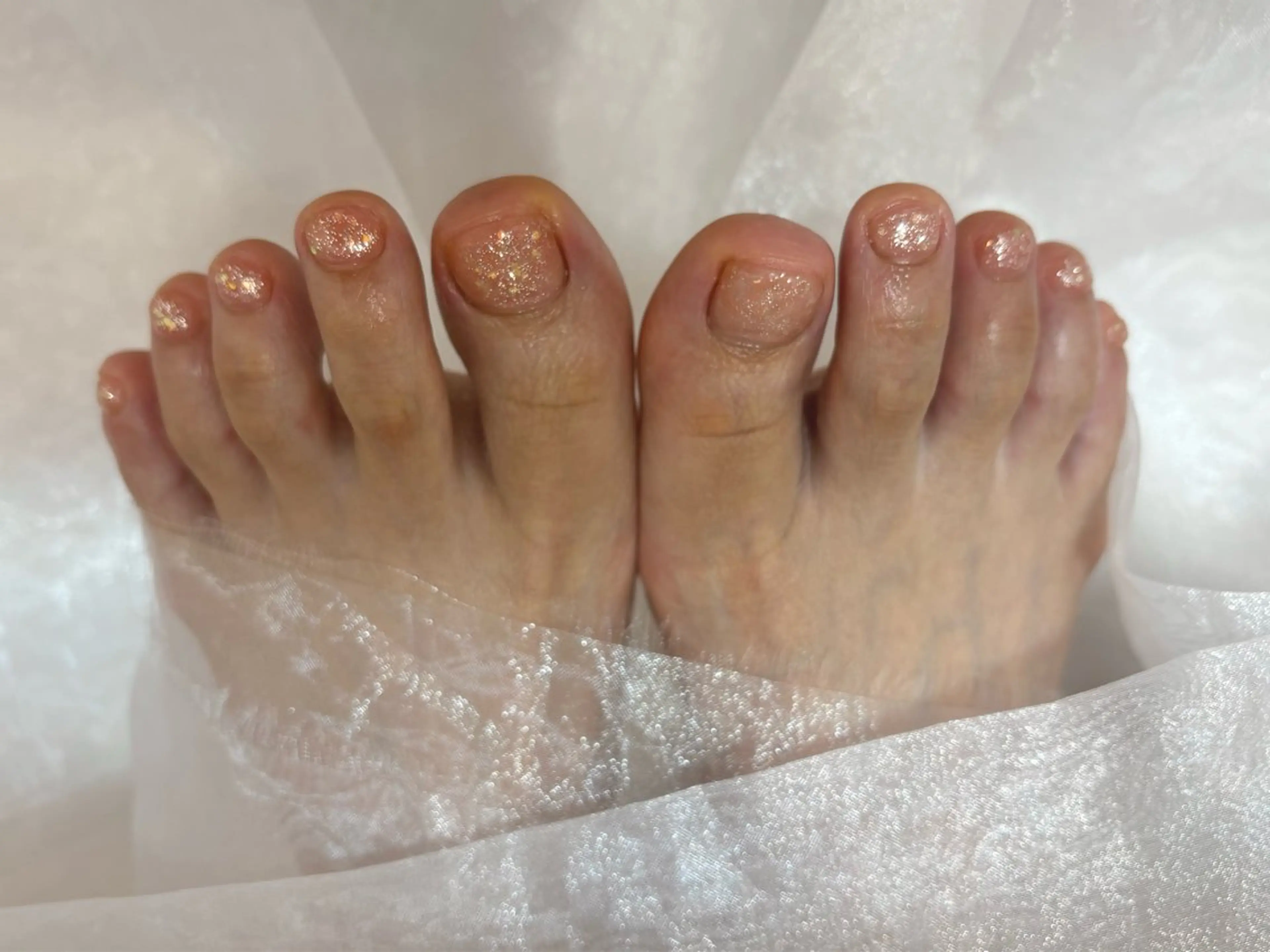 ネイル ラメ(グリッター) オレンジ bel fiore Jrネイリスト.のネイルデザイン