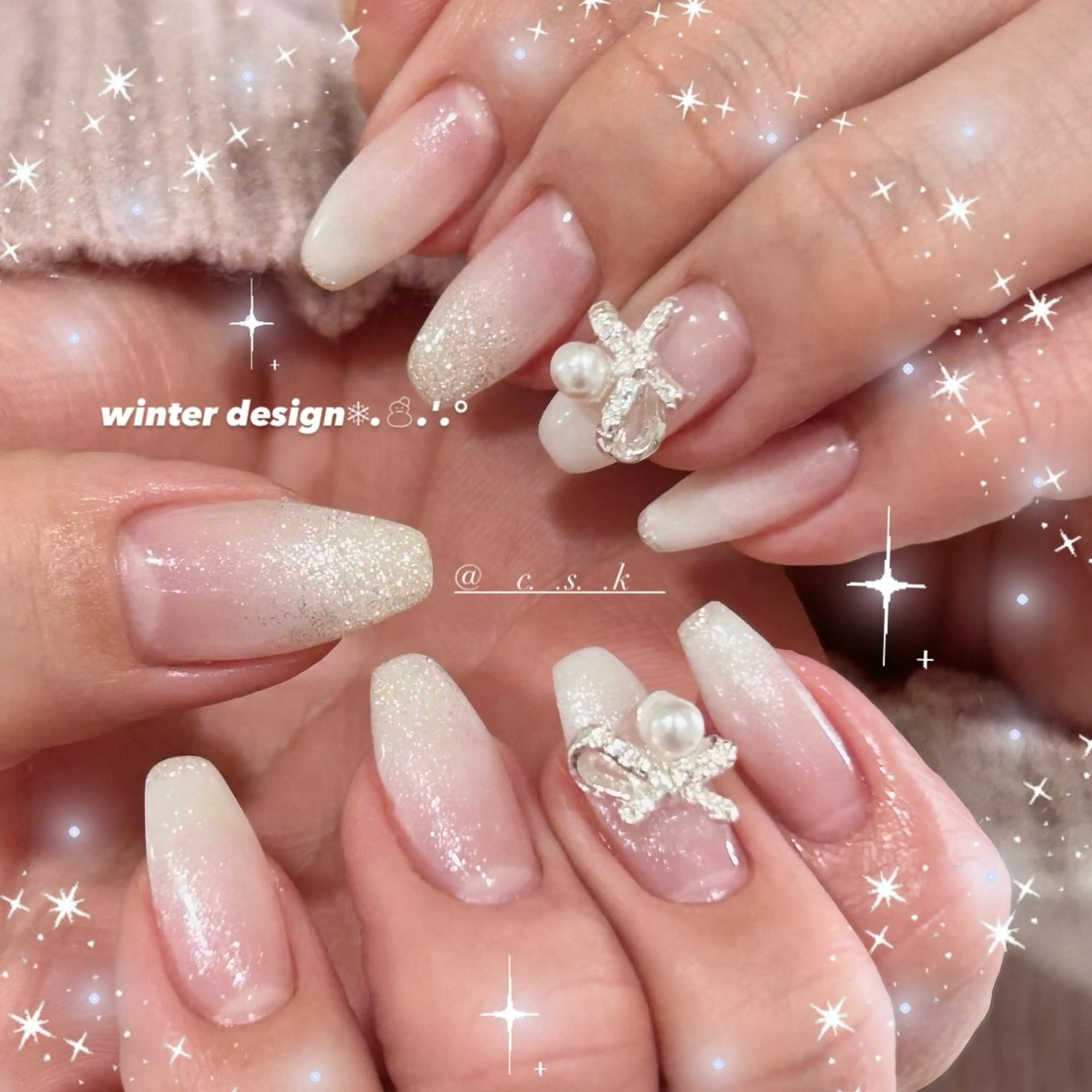 ネイル ハンドネイル 🎀チーク/ちゅるん 🫧chisa🎀のネイルデザイン