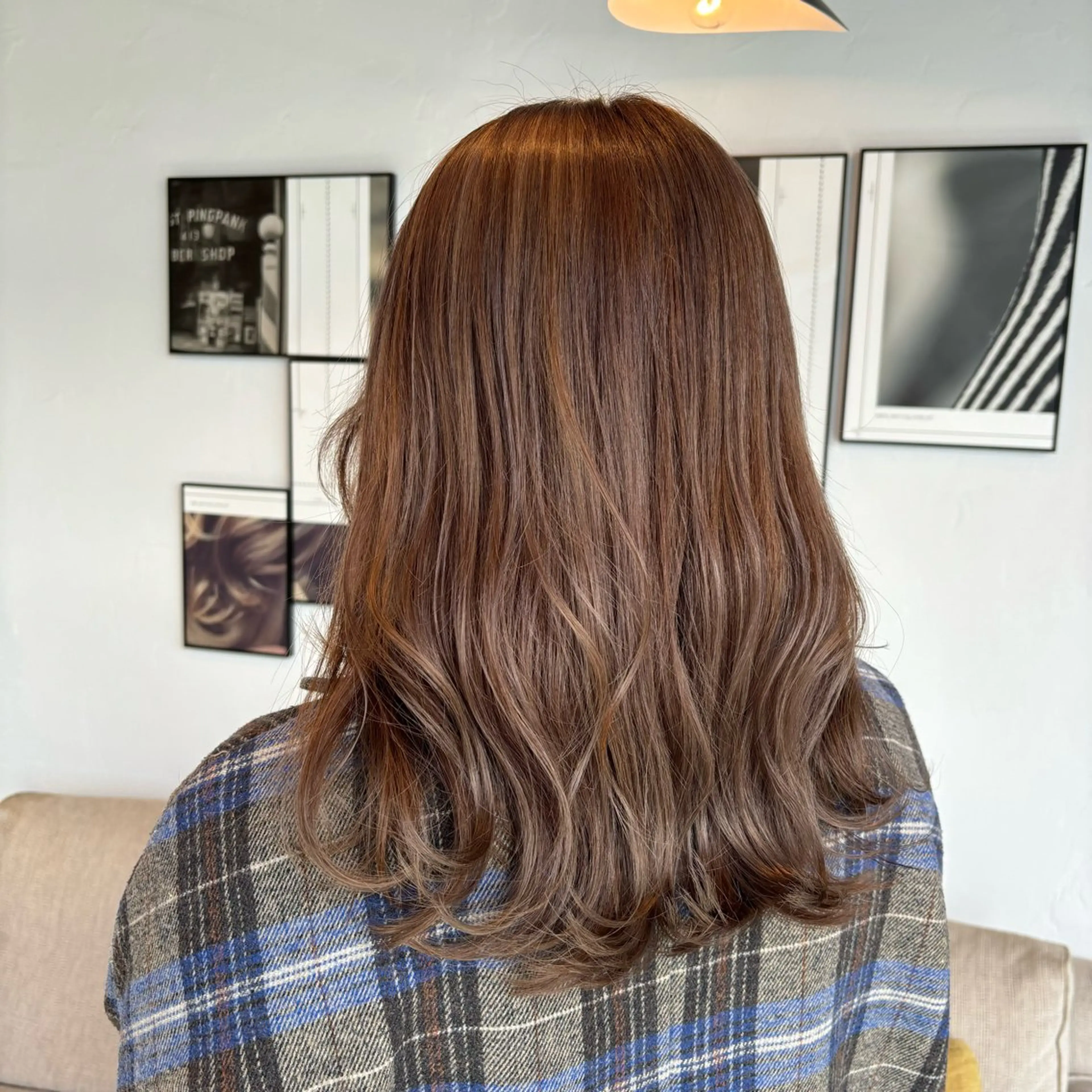 ミディアム カット ヘアカラー トリートメント 柔らかベージュ🩰/ 新潟駅/くるみのヘアスタイル