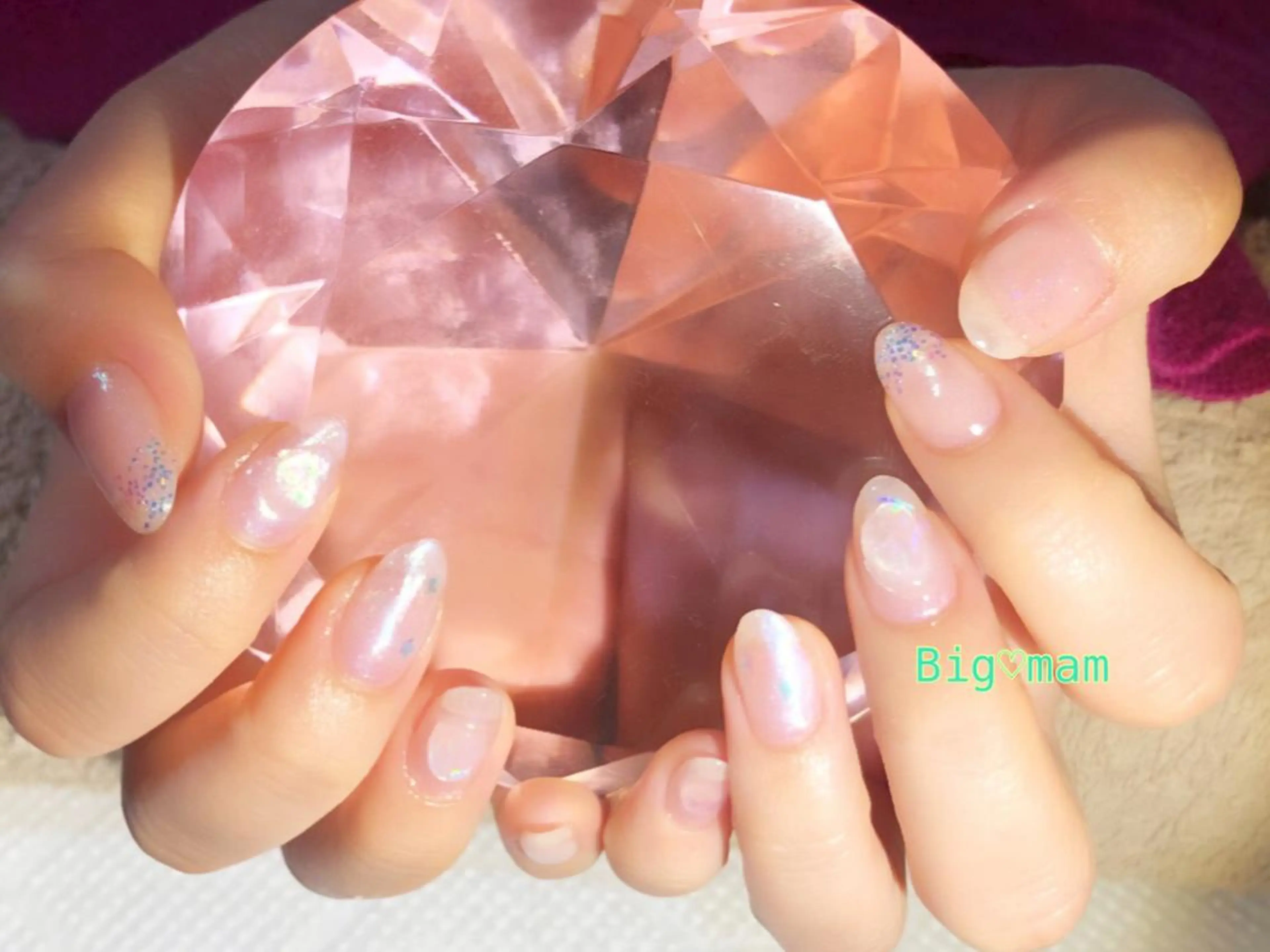 ネイル 氷ネイル・うるうるネイル ハンドネイル Big♡mam所属・Big♡mam （MAMI）のネイルデザイン